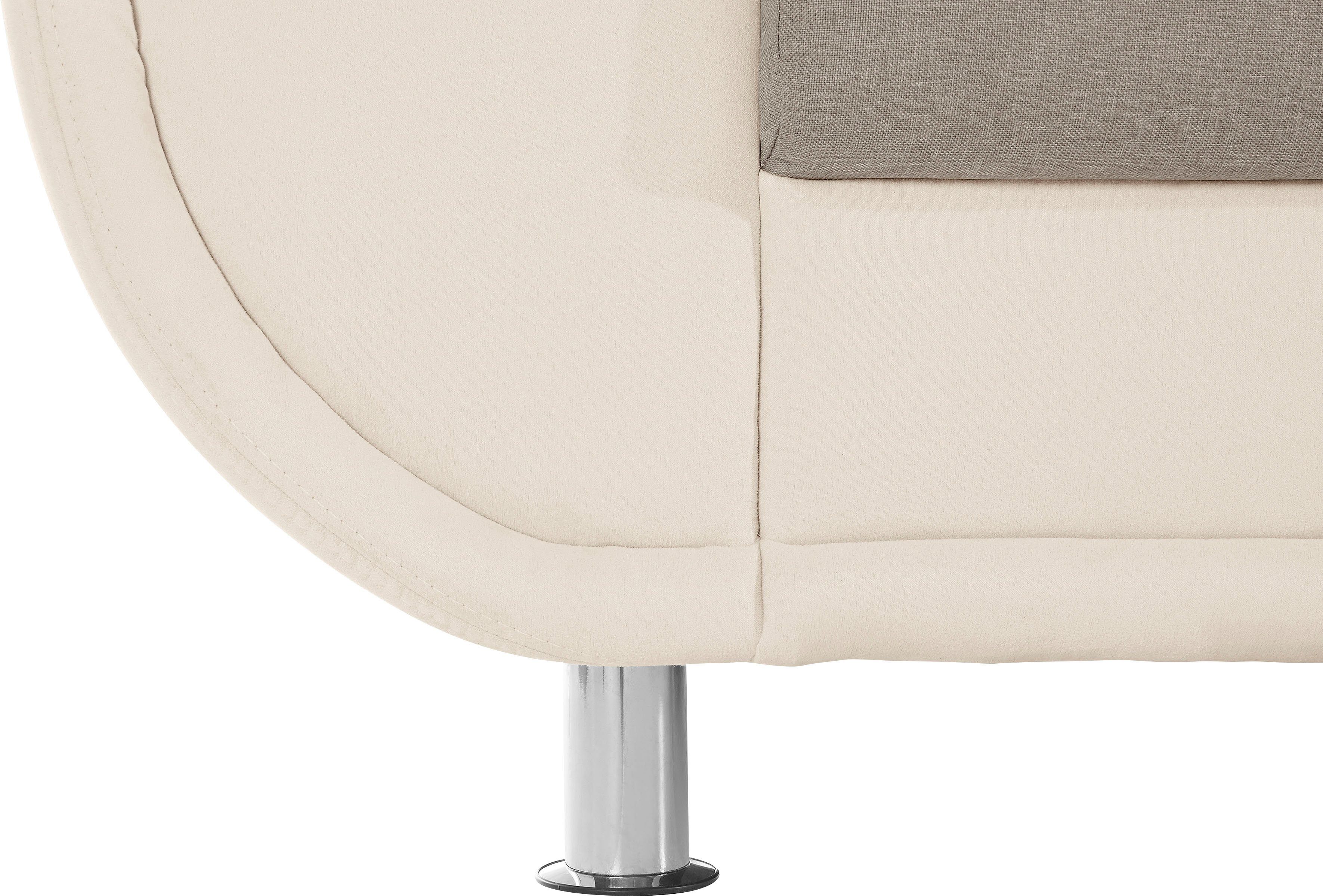 TRENDMANUFAKTUR 3-Sitzer Rondo III 207 cm, modern, bequem, Materialmix, Chromfüße, wahlweise mit Federkern, extrabreite Armlehnen zum Relaxen – Bild 3 von 5