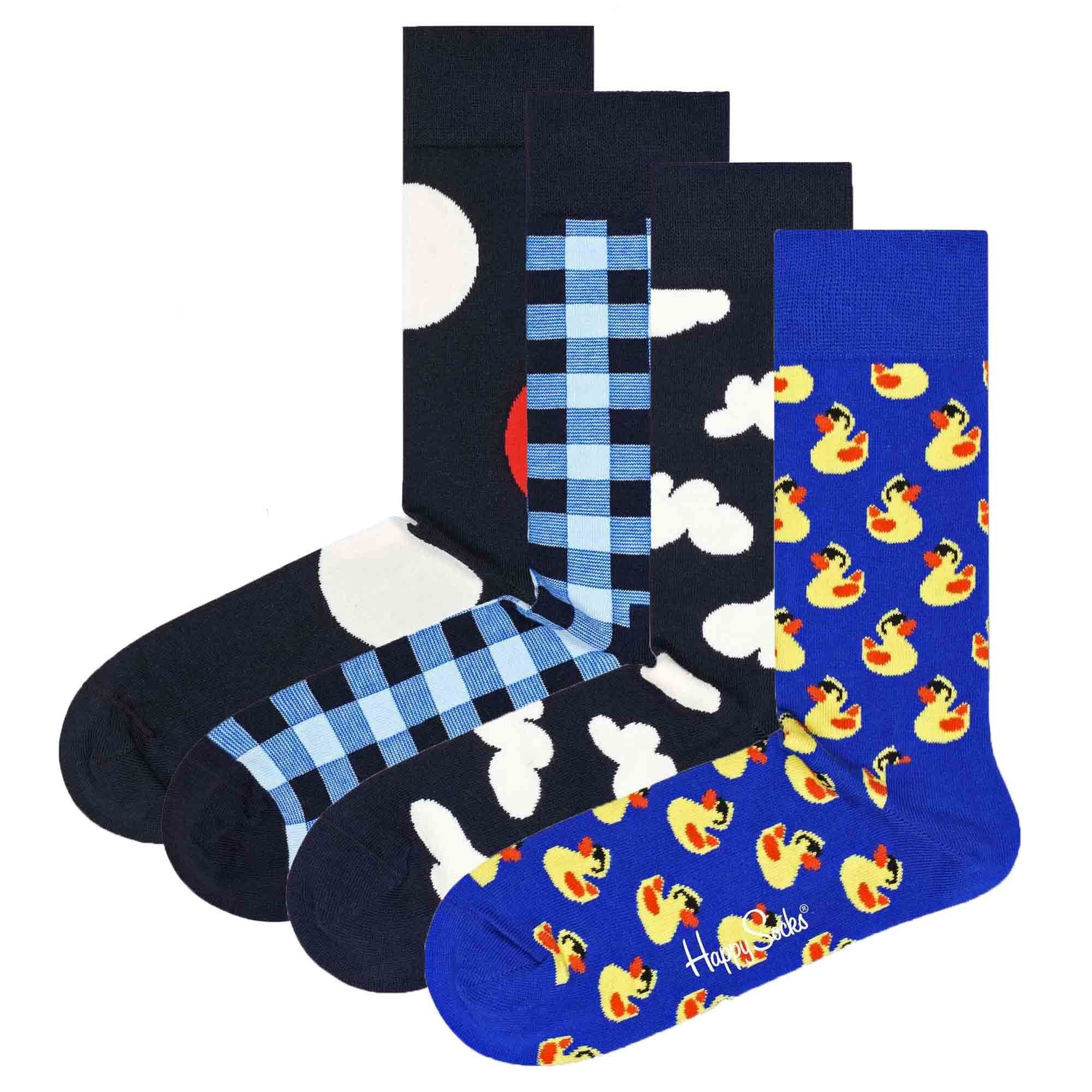 Favourite My Kurzsocken Geschenkbox 4er Blues Socks Pack Happy Unisex Socken,