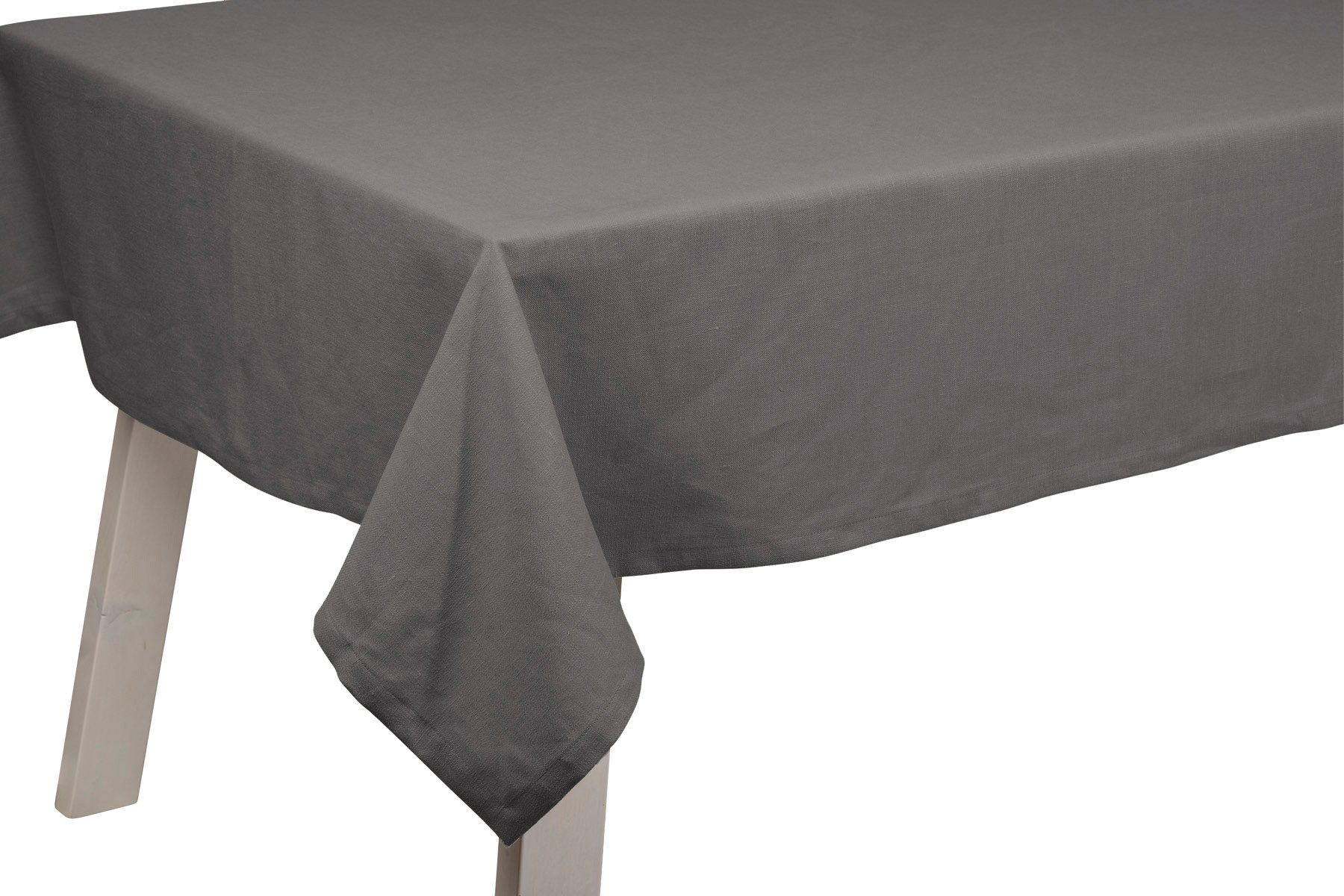 PICHLER Tischdecke Leinenuni uni Tischdecke 1er Set 170 x 130 cm PURE Rechteck granit, (1-tlg), Tischdecke Tischläufer Fest Feier Kommunion