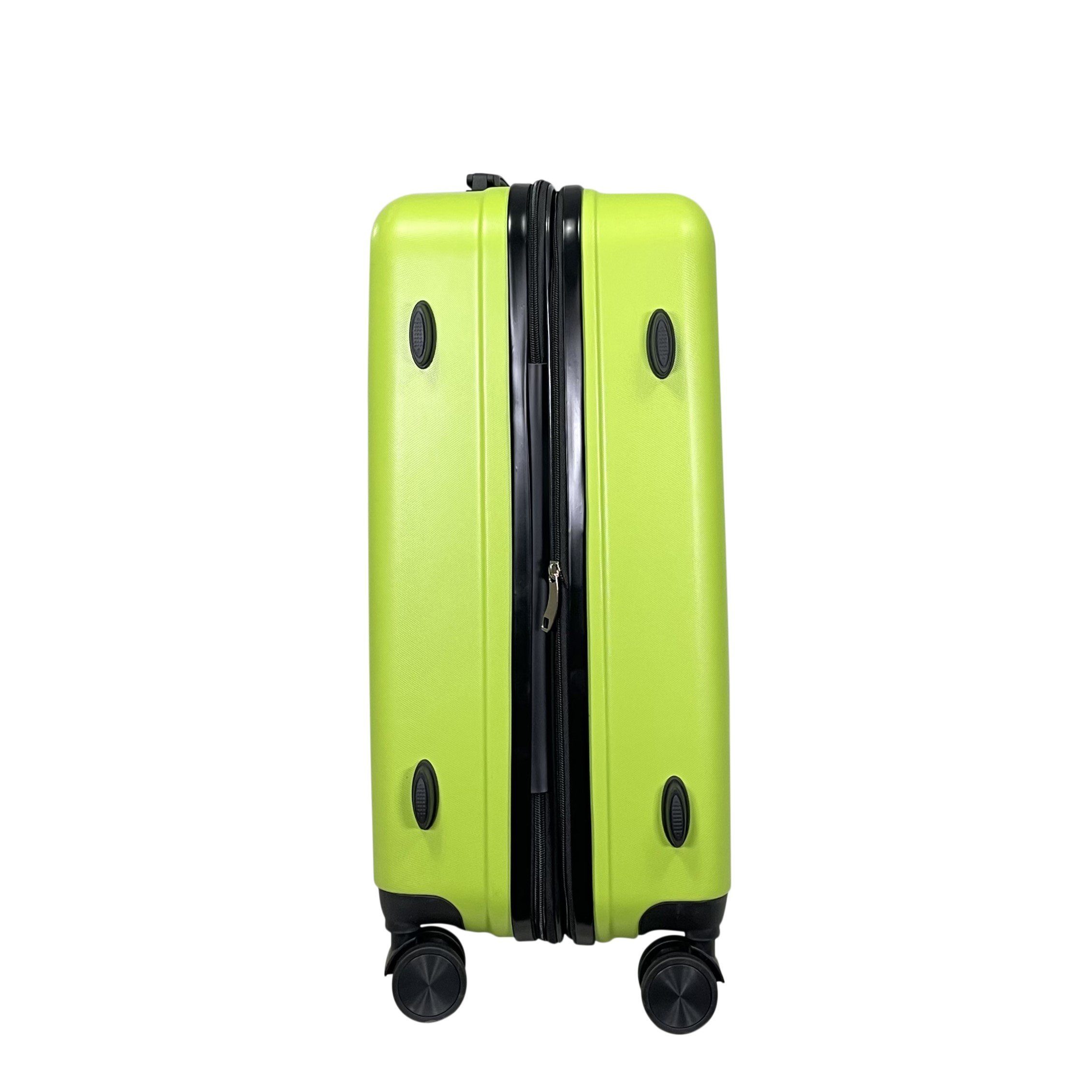 ABS Hartschalen erweiterbar Koffer Grün Reisekoffer MTB (Handgepäck-Mittel-Groß-Set)