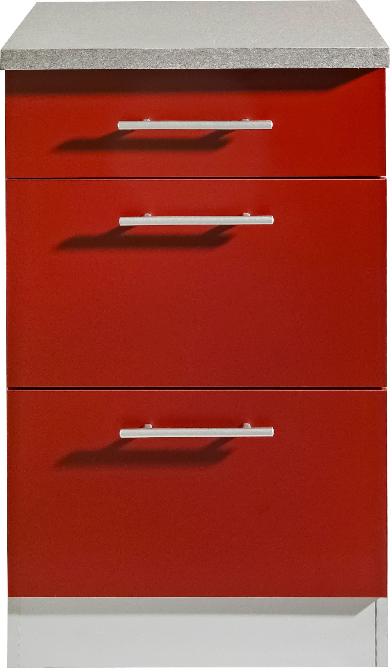 wiho Küchen Unterschrank Kiel 50 cm breit, Tiefe 50 cm, mit 2 großen Auszügen und 1 Schublade – Bild 2 von 3
