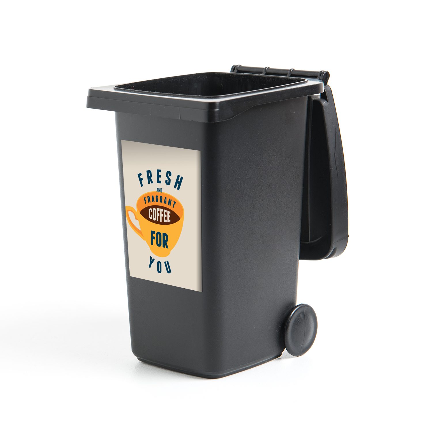 MuchoWow Wandsticker Vintage - Kaffee - Zitate - Sprüche - Frischer und duftender Kaffee (1 St), Mülleimer-aufkleber, Mülltonne, Sticker, Container, Abfalbehälter