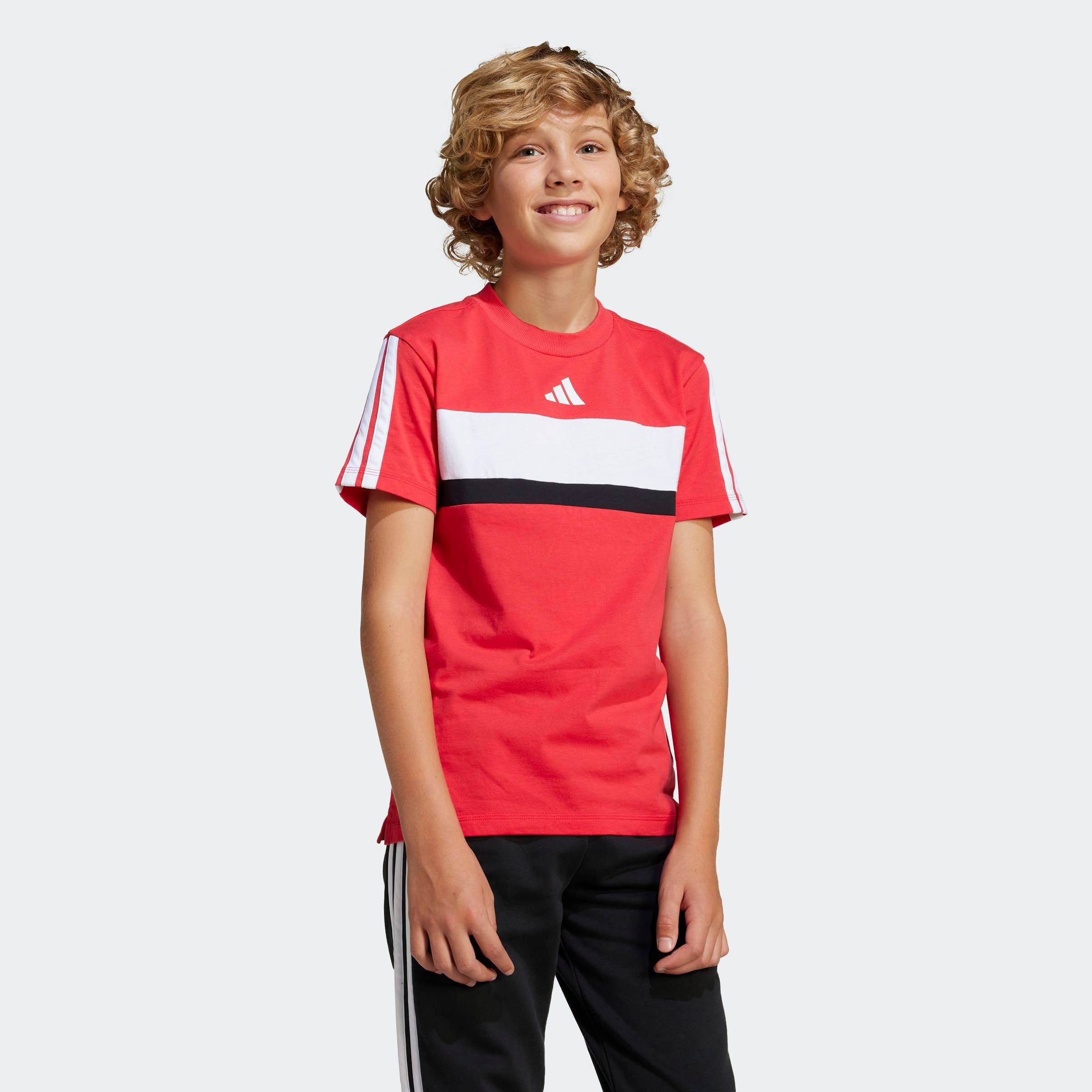 adidas Sportswear T-Shirt J 3S TIB T für Kinder, mit Rundhalsausschnitt, Kurzarm, ohne Verschluss