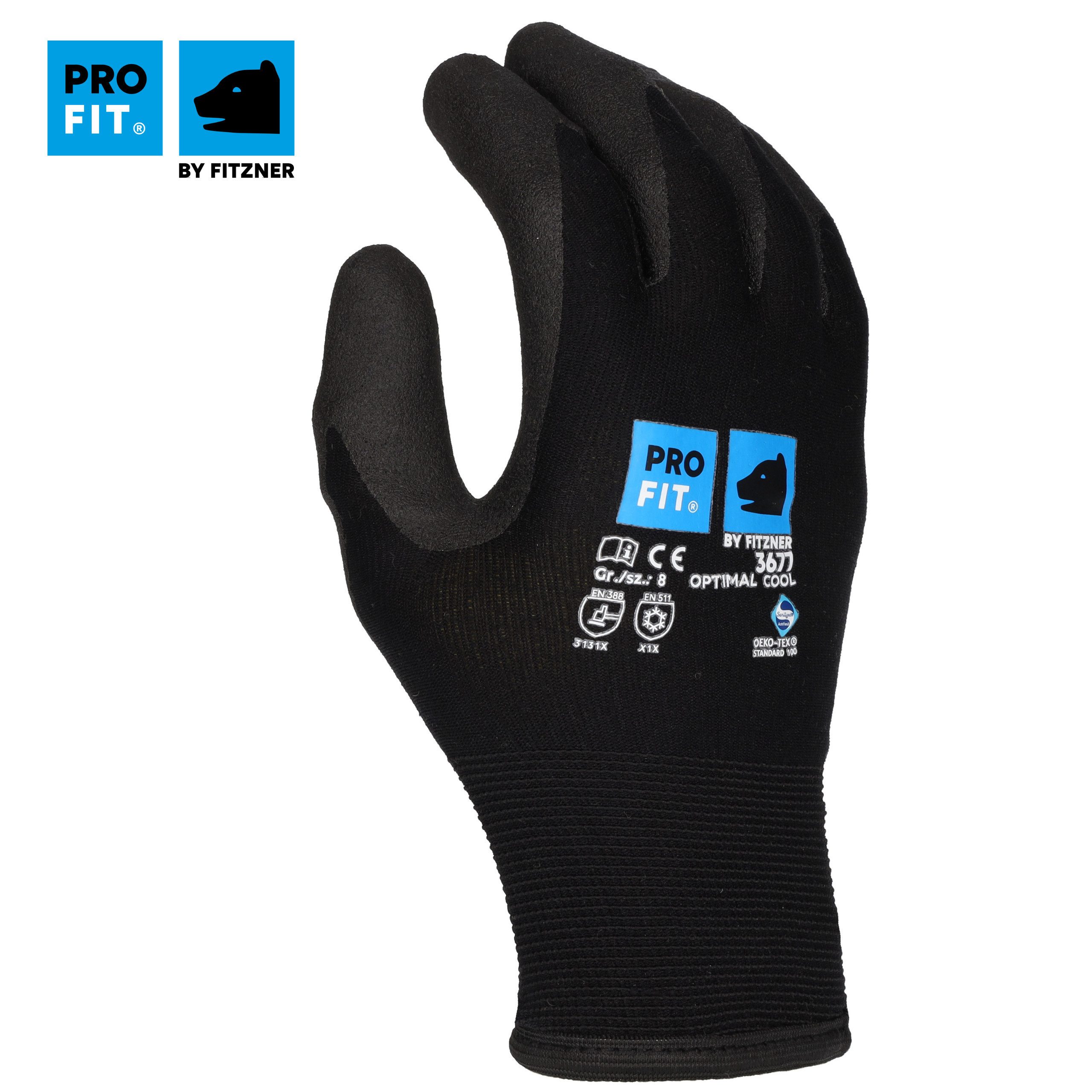 PRO FIT Mechaniker-Handschuhe, Winterhandschuhe Optimal Cool, Arbeitshandschuhe (6, Paar) Angenehm und wärmend, Robust und Nässe abweisend, HPT Beschichtung