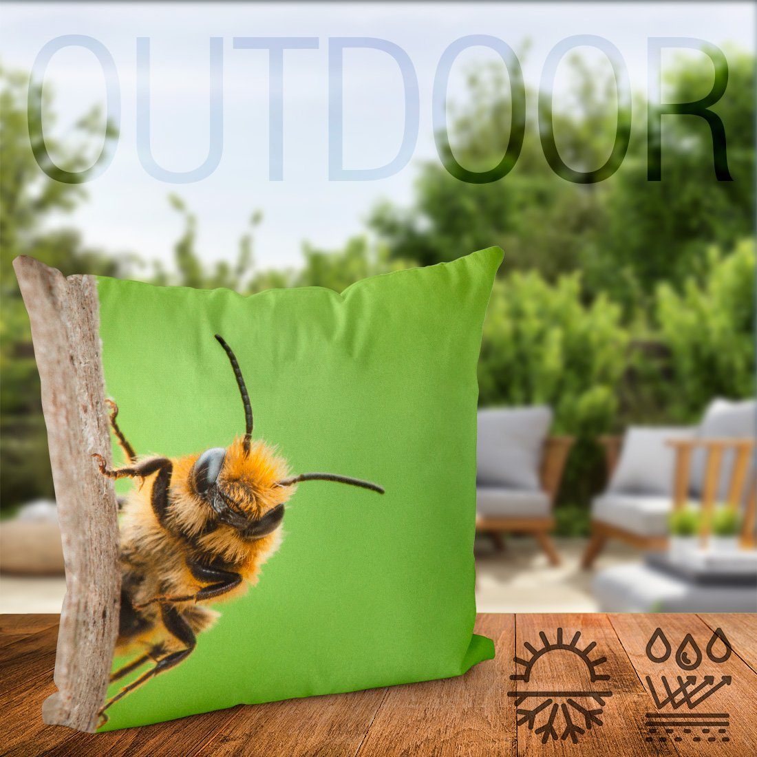 Biene Pflanzen VOID Insekten Kissenbezug, Stück), Tiere Honik Frühling Garten Natur Sommer Sofa-Kissen (1 Hummel