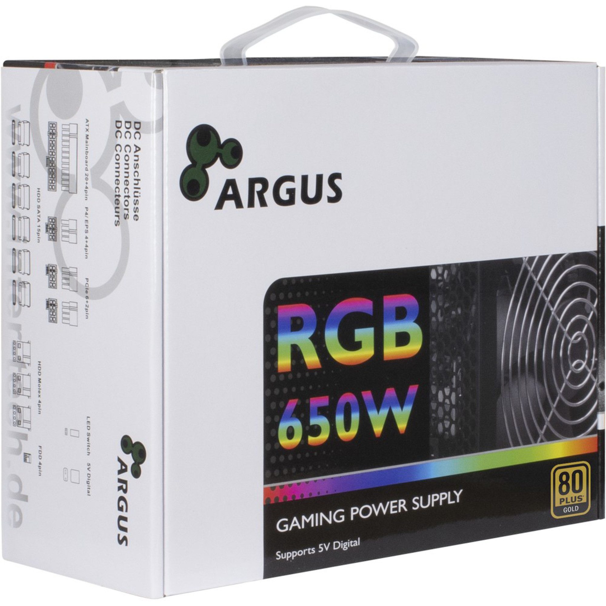 Inter-Tech Inter-Tech Argus RGB-650W CM II, PC-Netzteil, (2x PC-Netzteil (80 PLUS Gold)