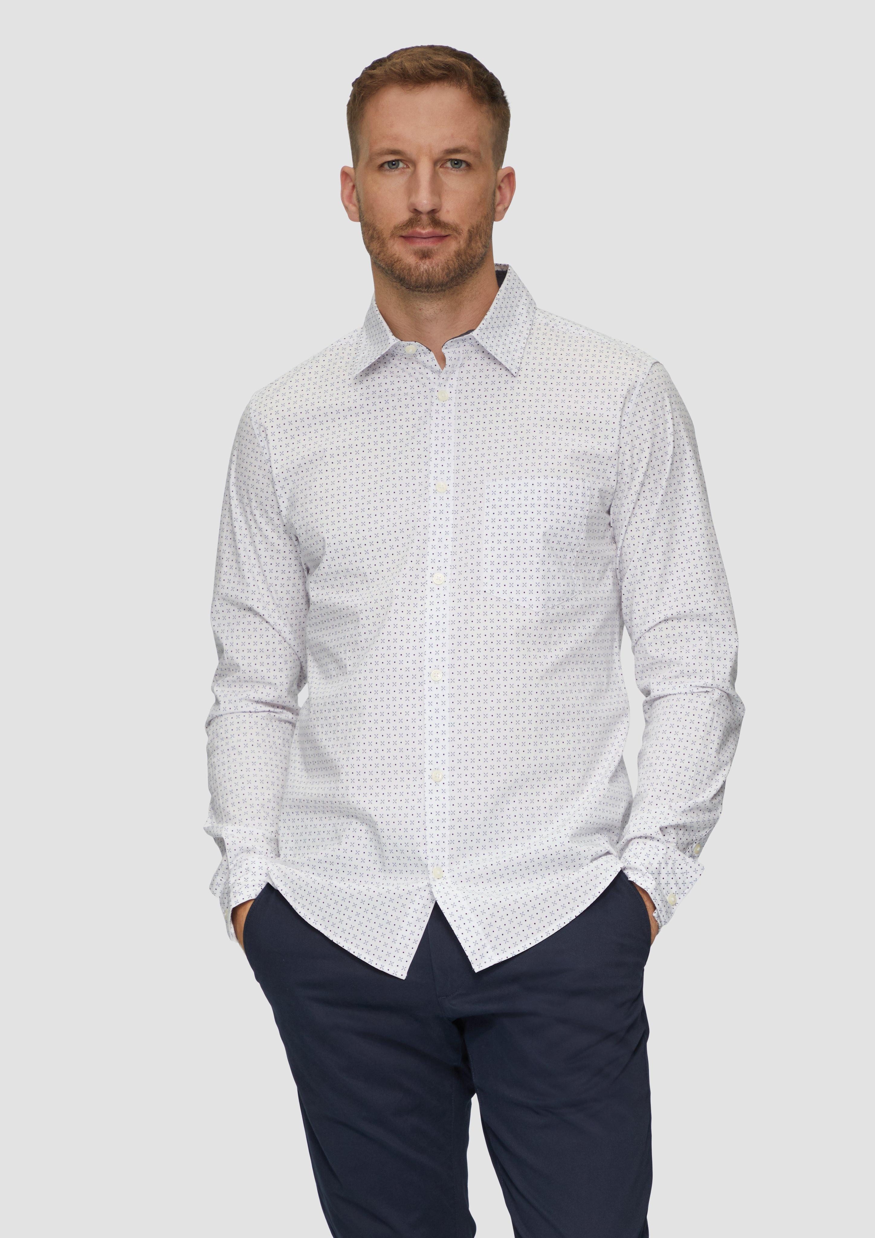 s.Oliver Langarmhemd Slim Fit: Gemustertes Hemd günstig online kaufen