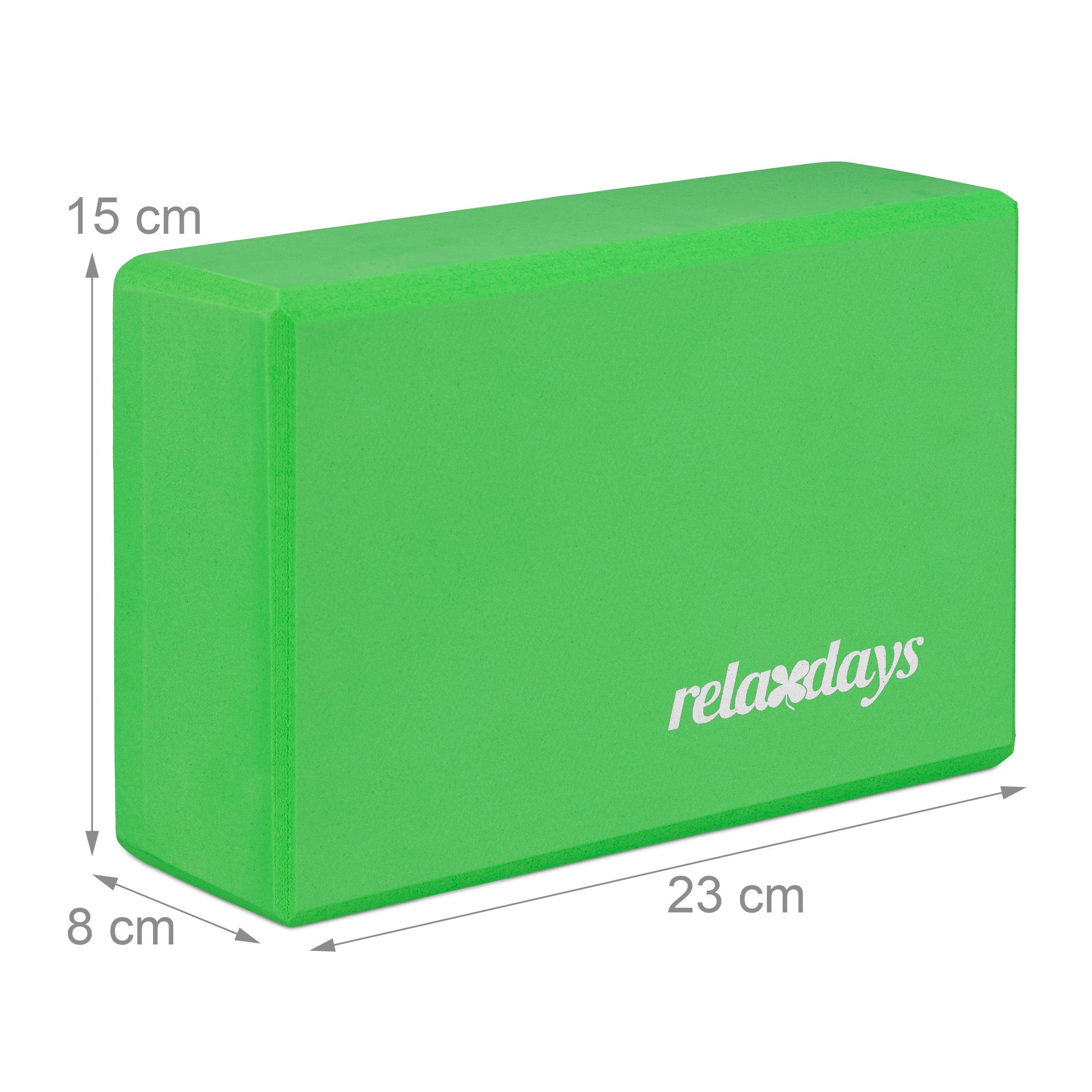 relaxdays Yogablock 10 x Yogablock grün