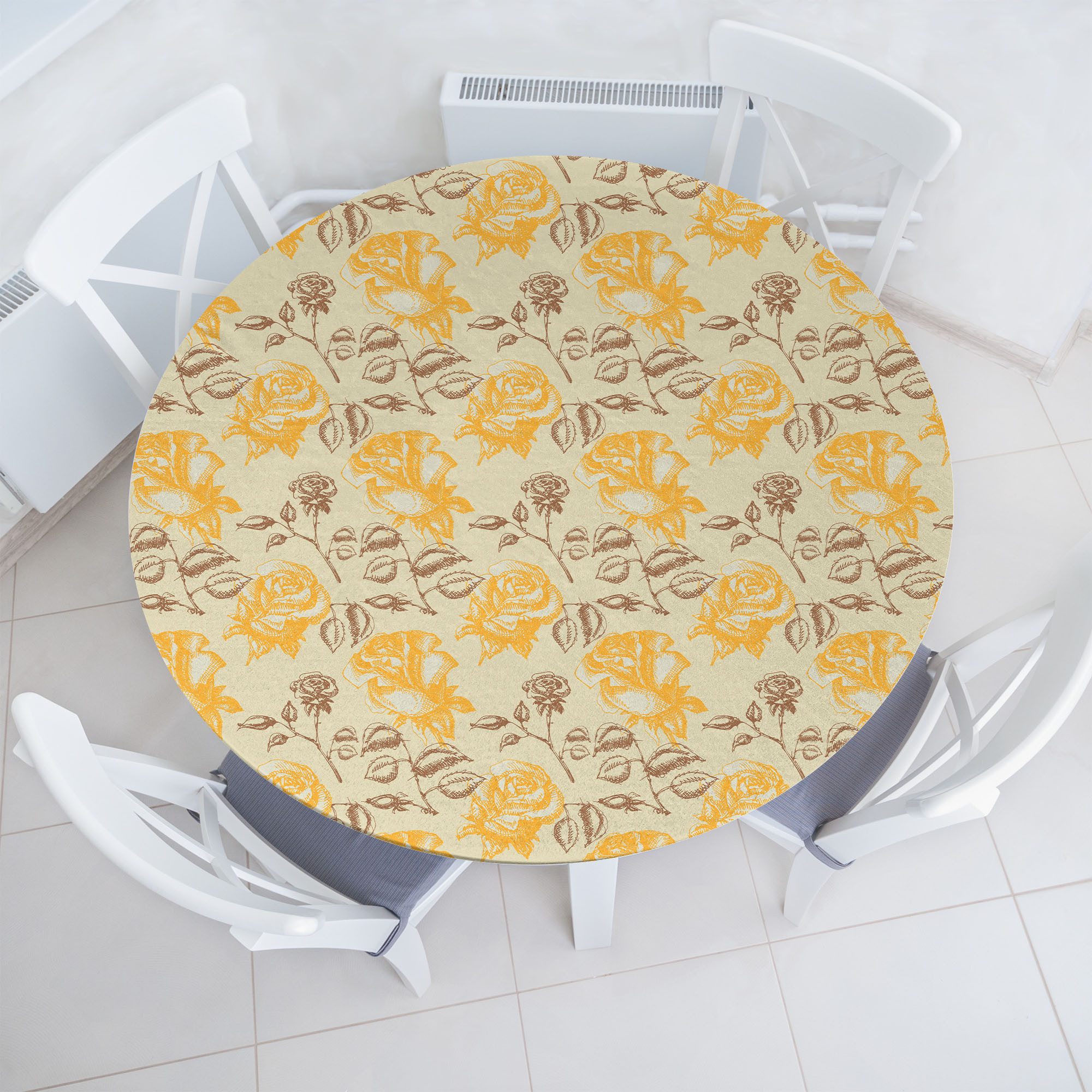 Tischdecke Rundum-elastische Stofftischdecke