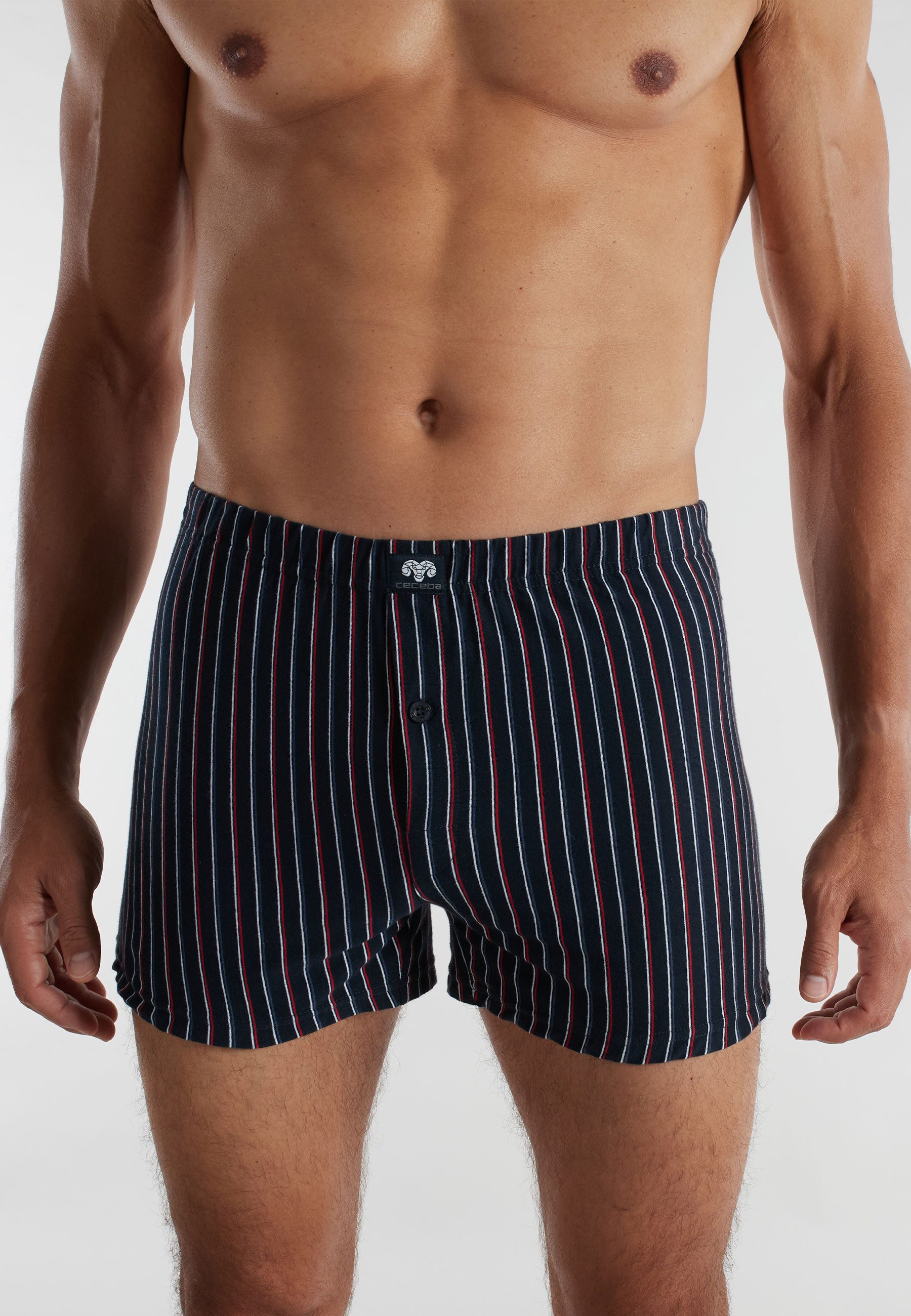 CECEBA Boxershorts CECEBA Herren Boxershort blau bedruckt 2er Pack (2-St) – Bild 4 von 5