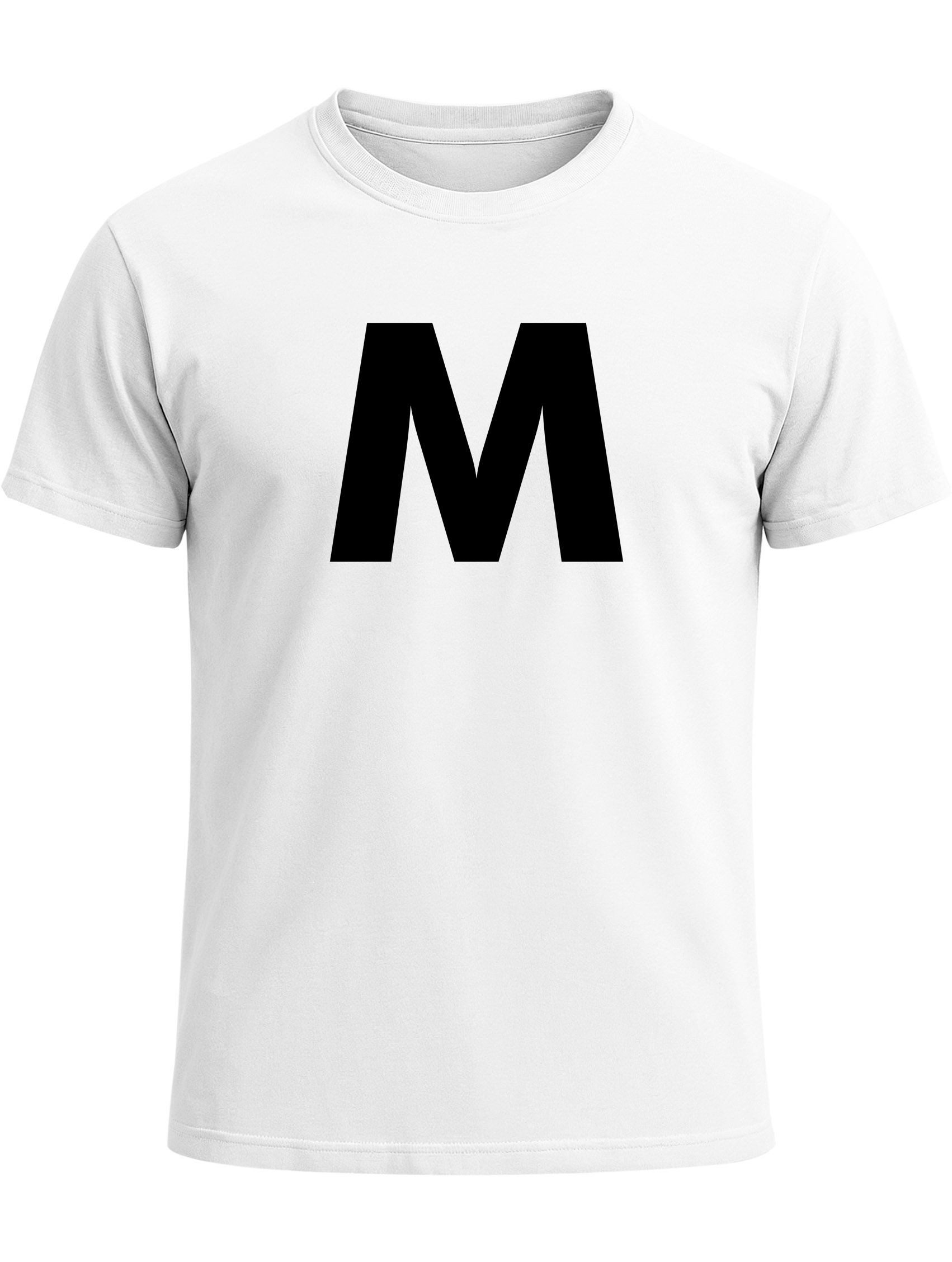 Print-Shirt Herren T-Shirt Mayonnaise Kostüm Buchstabe M Fasching Karneval