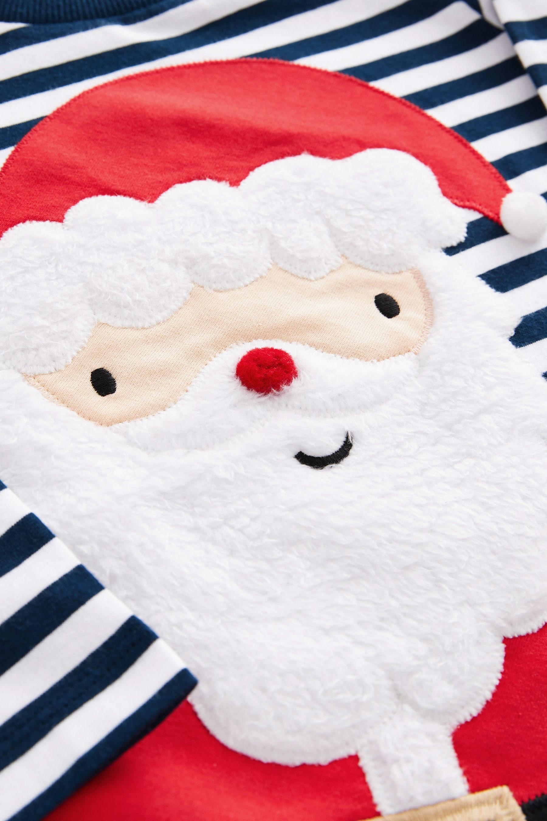 Weihnachtsshirt (1-tlg) Stripe Langärmeliges Next Santa Langarmshirt Navy