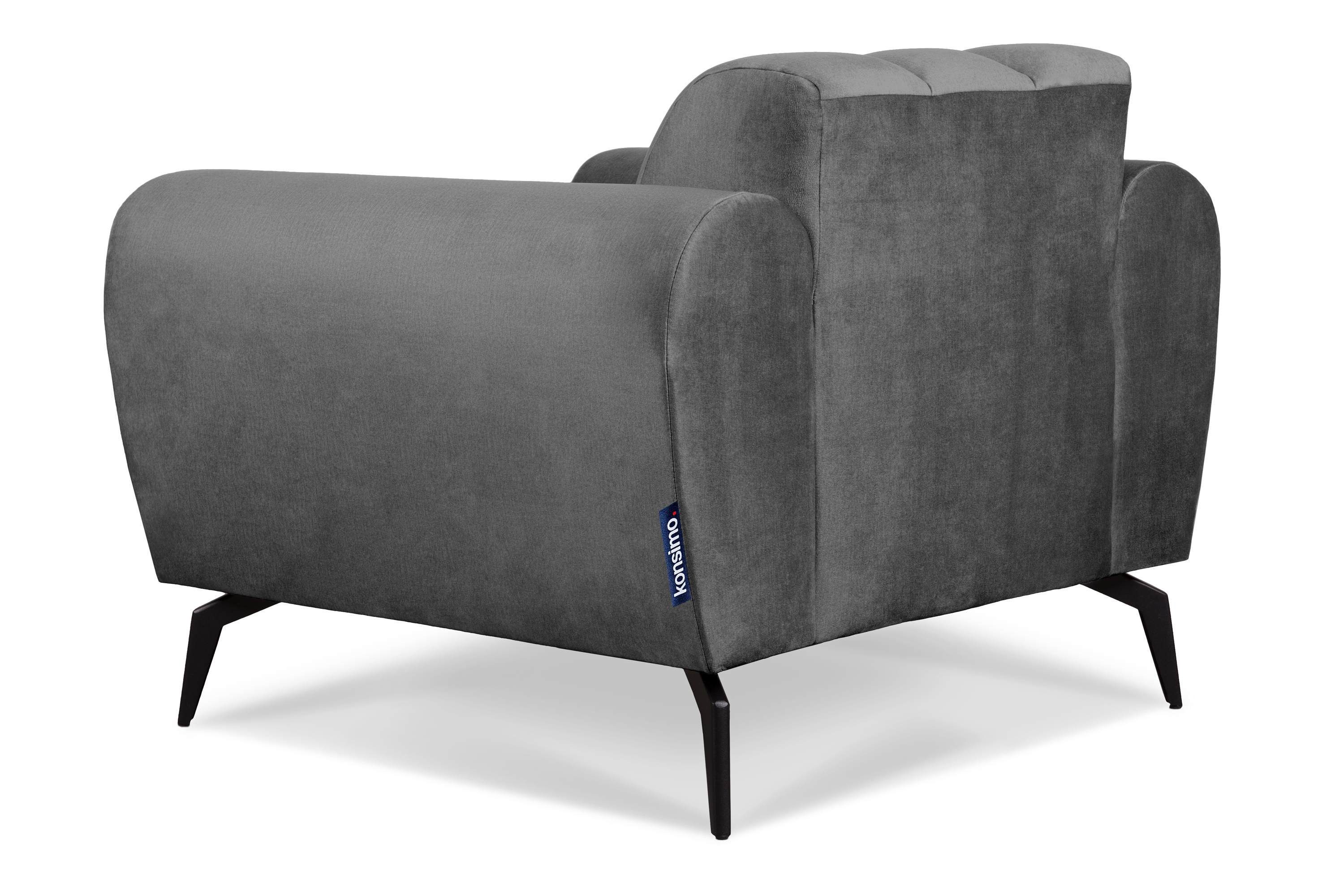Gewebe wasserabweisenden Eigenschaften, hellgrau modernes mit RUBERO Design Konsimo breiten Sessel | hellgrau mit Armlehnen,
