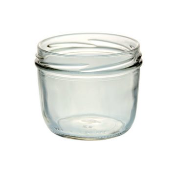 MamboCat Einmachglas 25er Set Sturzglas 230 ml Marmeladenglas Einmachglas schwarzer Deckel, Glas