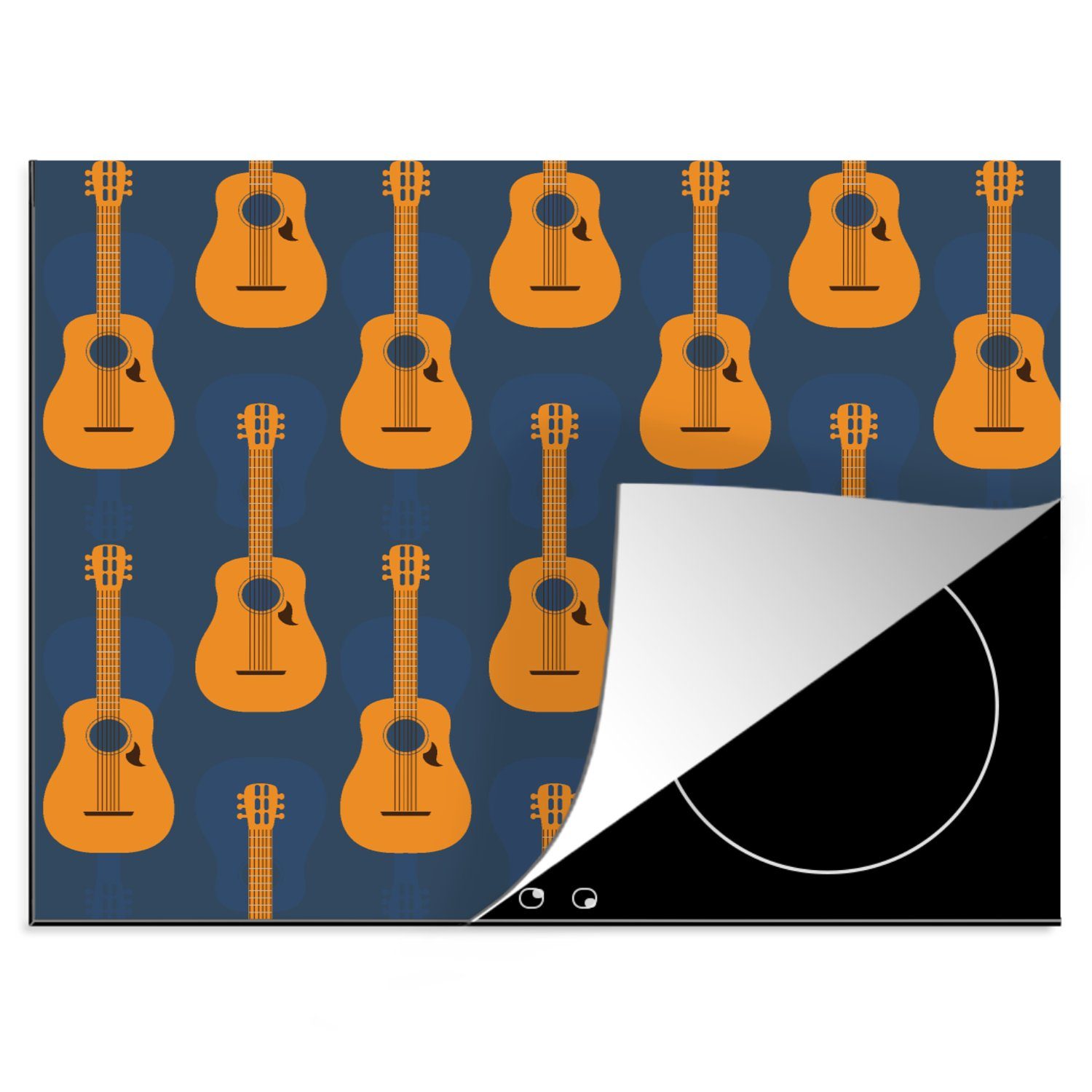 MuchoWow Herdblende-/Abdeckplatte Gitarre - Patterns - Musik, Vinyl, (1 tlg), 60x52 cm, Mobile Arbeitsfläche nutzbar, Ceranfeldabdeckung