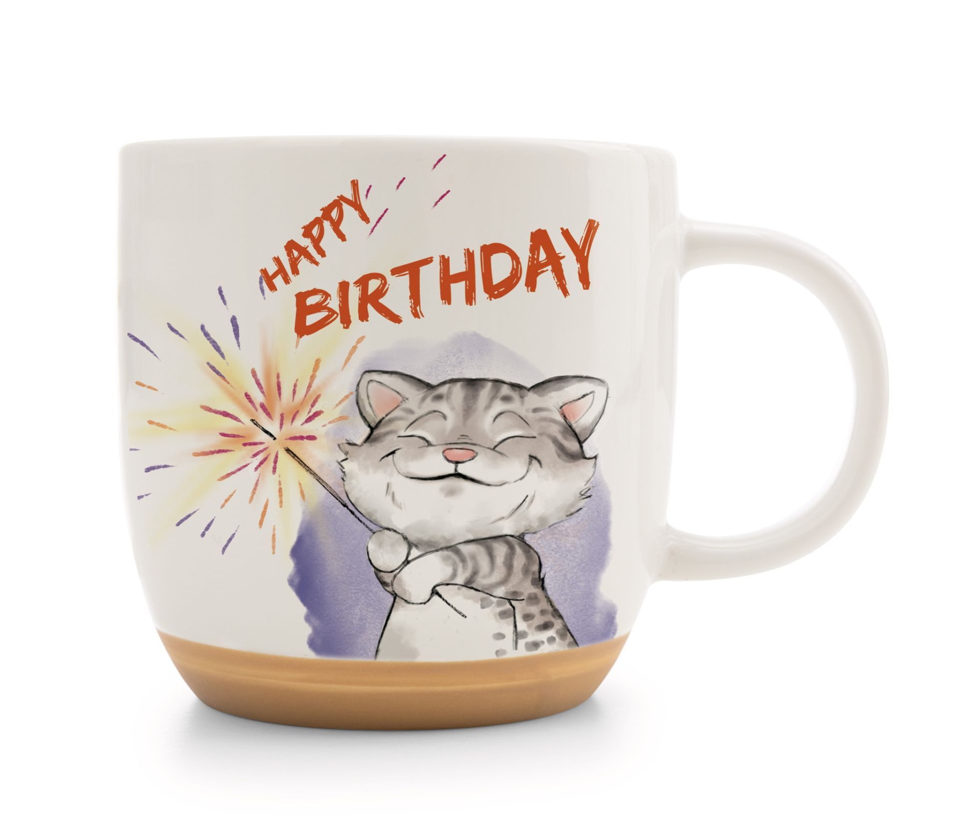 Nici Tasse Nici Katze "Happy Birthday" weiß/orange 400 ml