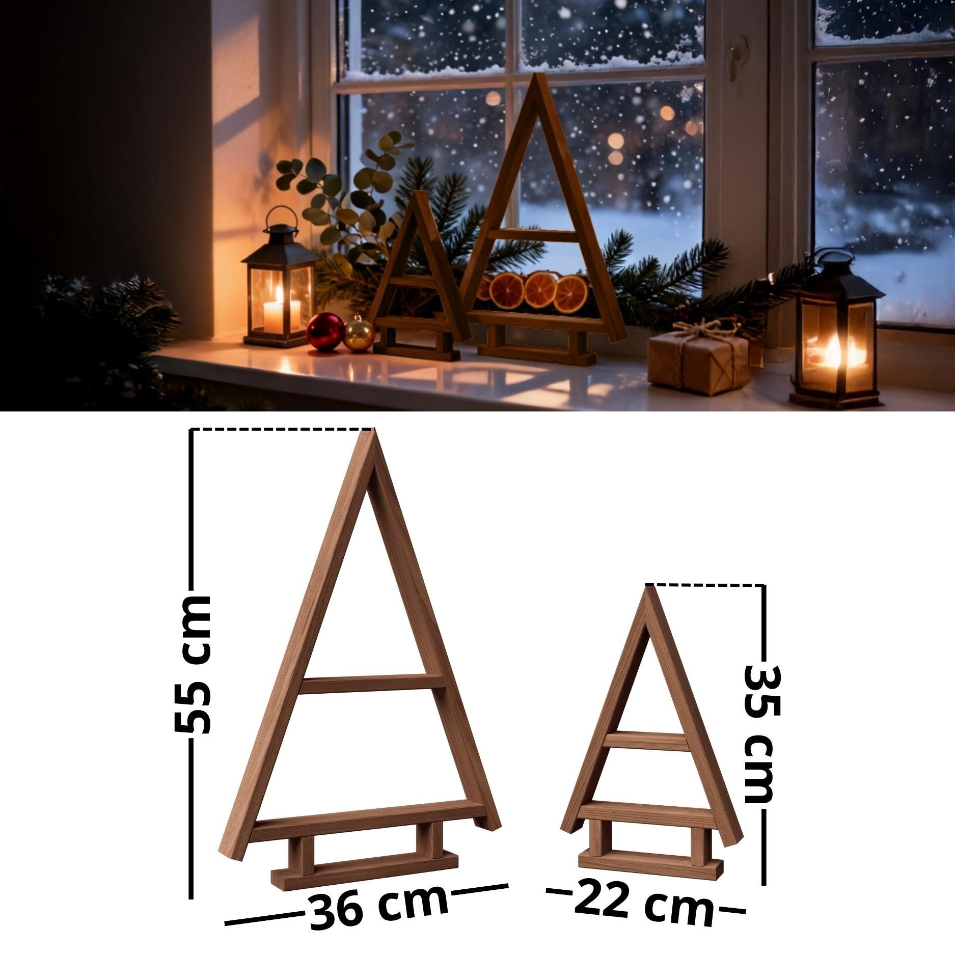 Floranica Weihnachtsfigur Deko 2er SET Handgemacht Weihnachtsbaum Tannenbau günstig online kaufen