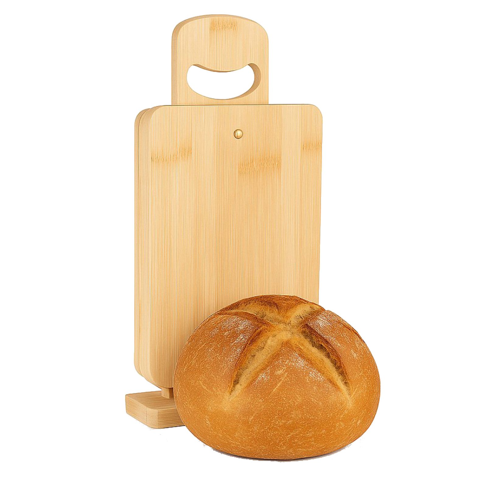 Koopman Frühstücksbrett Bambus Natur 7 Tlg., Holz, (Set, 7-St., Packung), 7 Tlg., Selbststehend, Metall & Holz, Hellbraun, Tragegriff – Bild 2 von 4