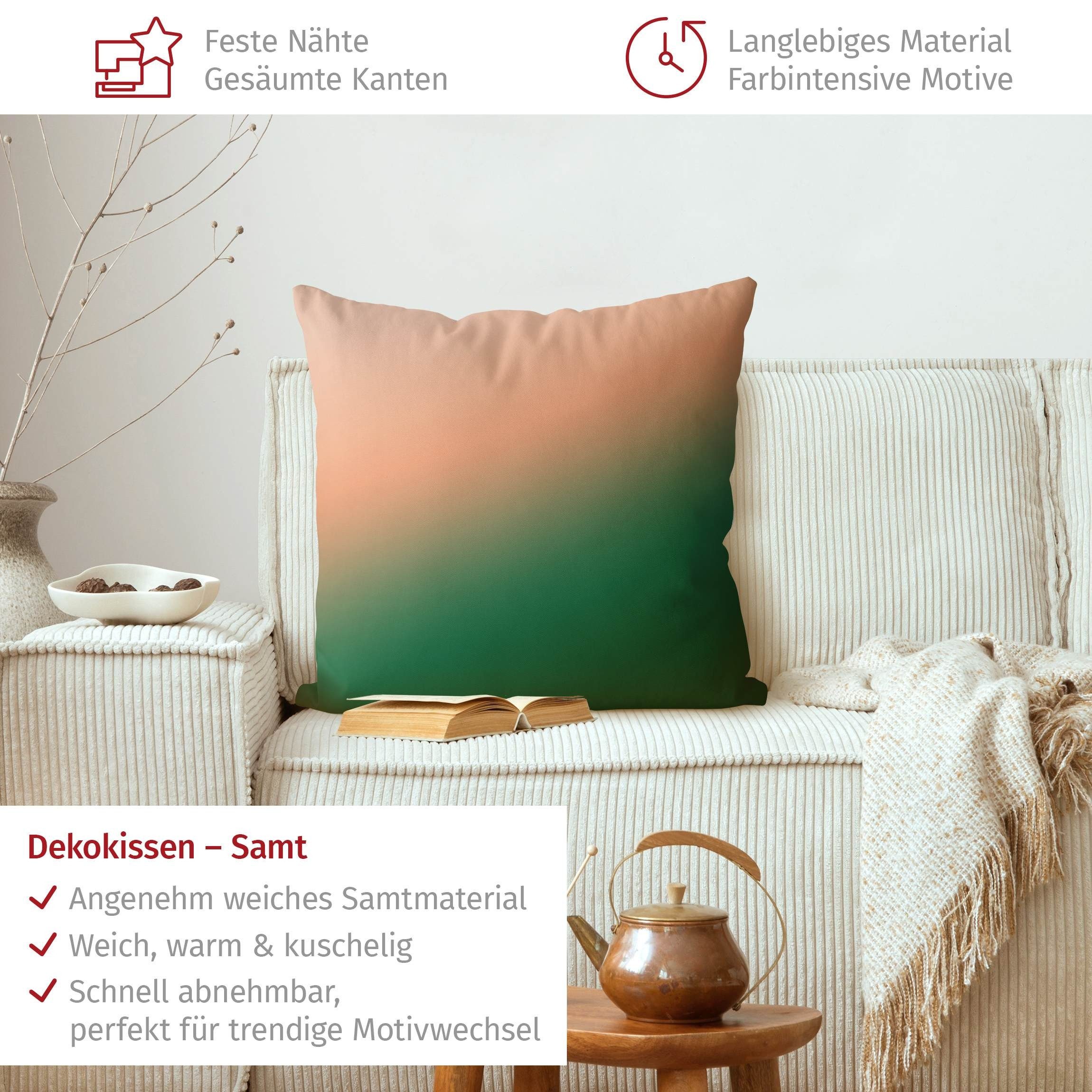Bilderdepot24 Dekokissen drinnen Kissenhülle/ Sofakissen/ Zierkissen Kissenhülle orange mit Mot, Bezug mit / ohne Füllung Zierkissen Outdoor Sofa Bett