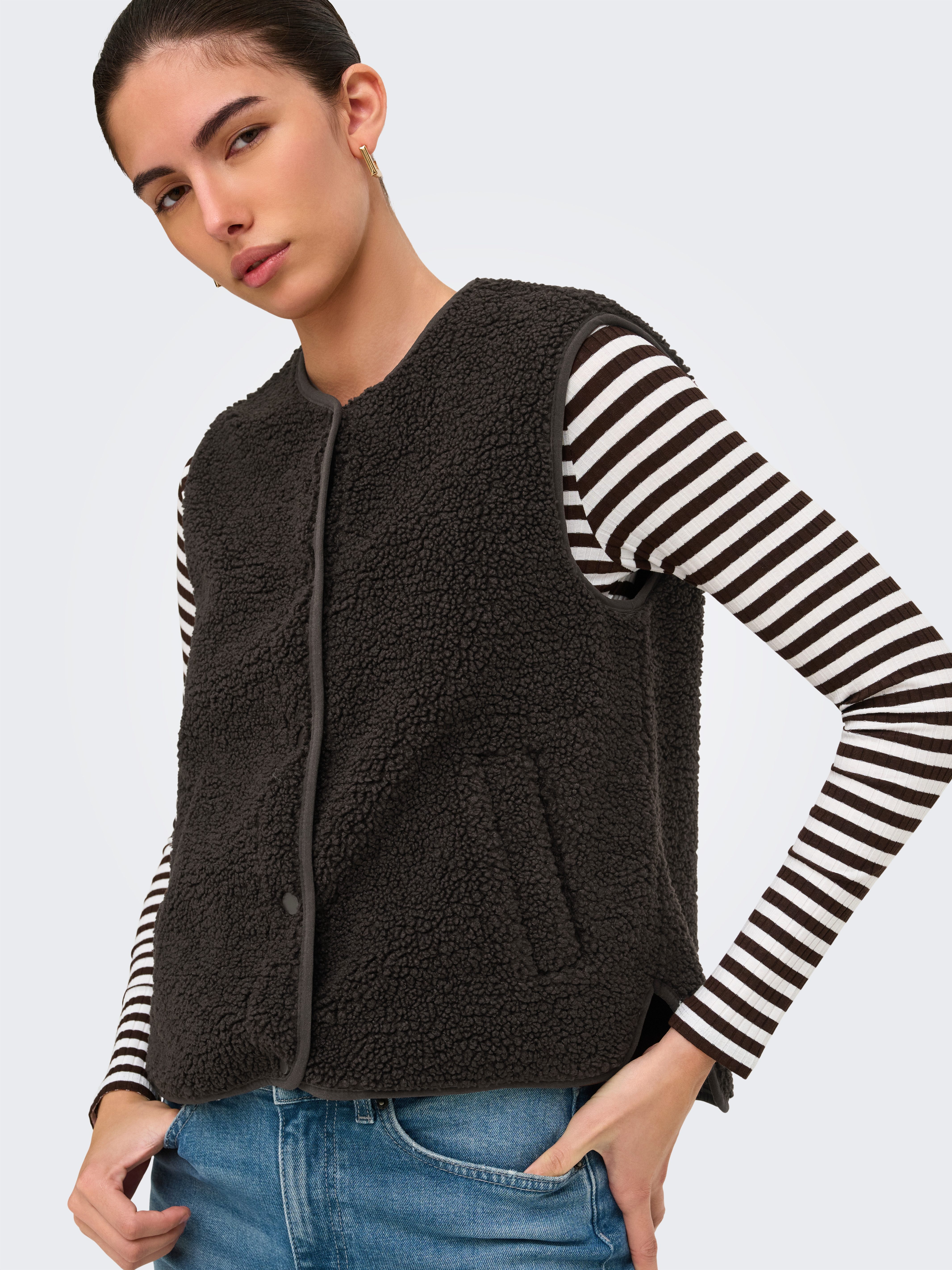 JDY Plüschweste JDYSIMINA TEDDY WAISTCOAT OTW QIQ NOOS Kunstfaser
