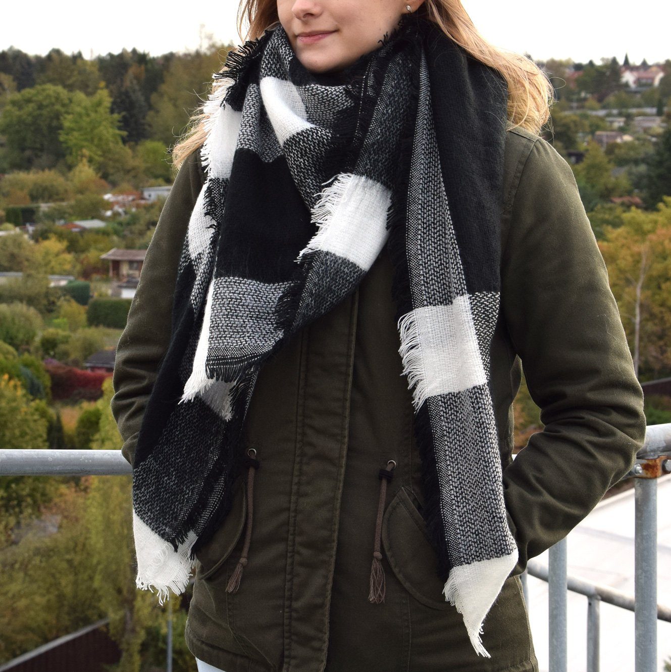 cosey XXL-Schal Bunter XXL-Schal, quadratisch