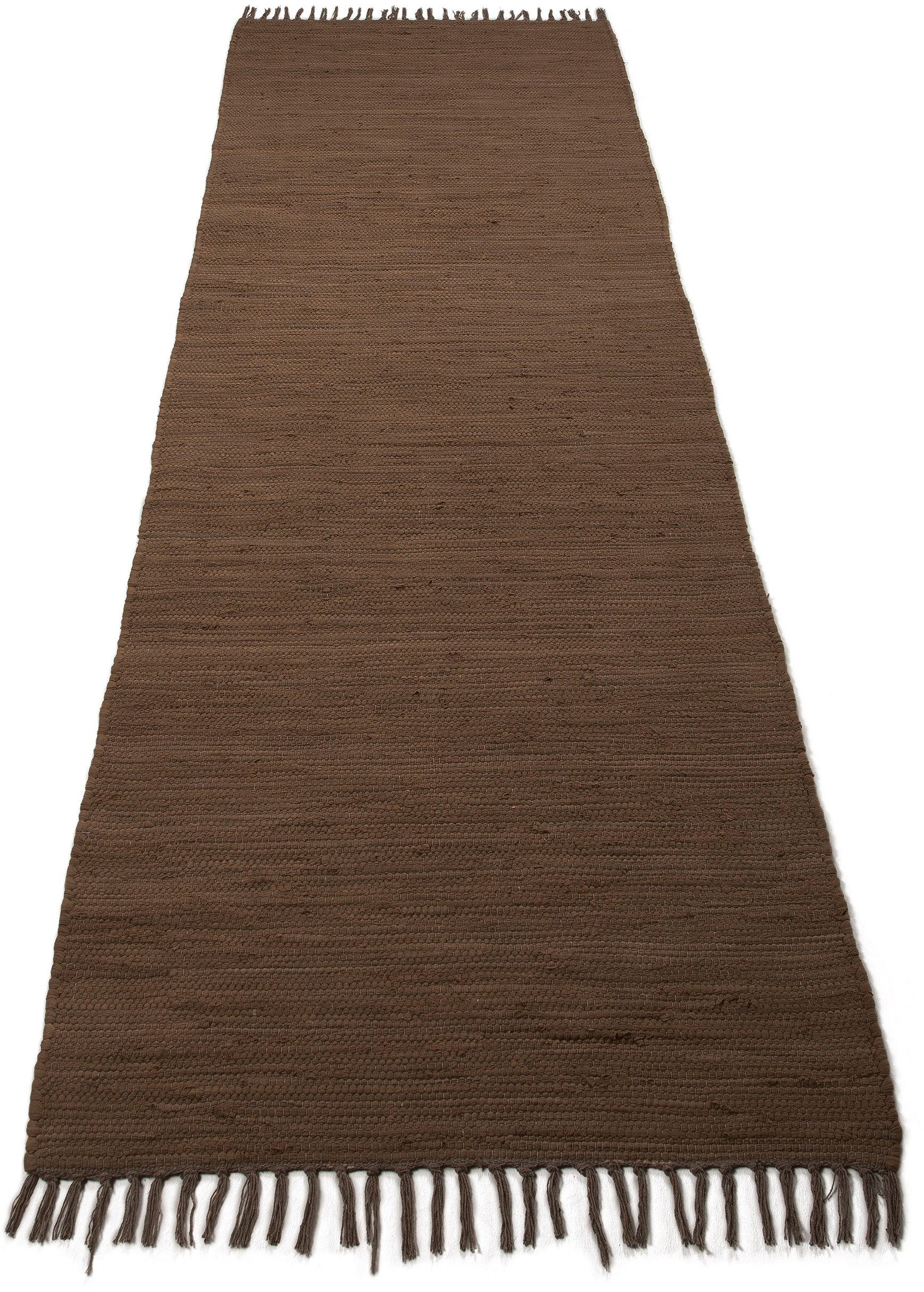 carpetfine Teppich »Kelim Chindi uni, auch als Läufer«, rechteckig, 5 mm Hö günstig online kaufen