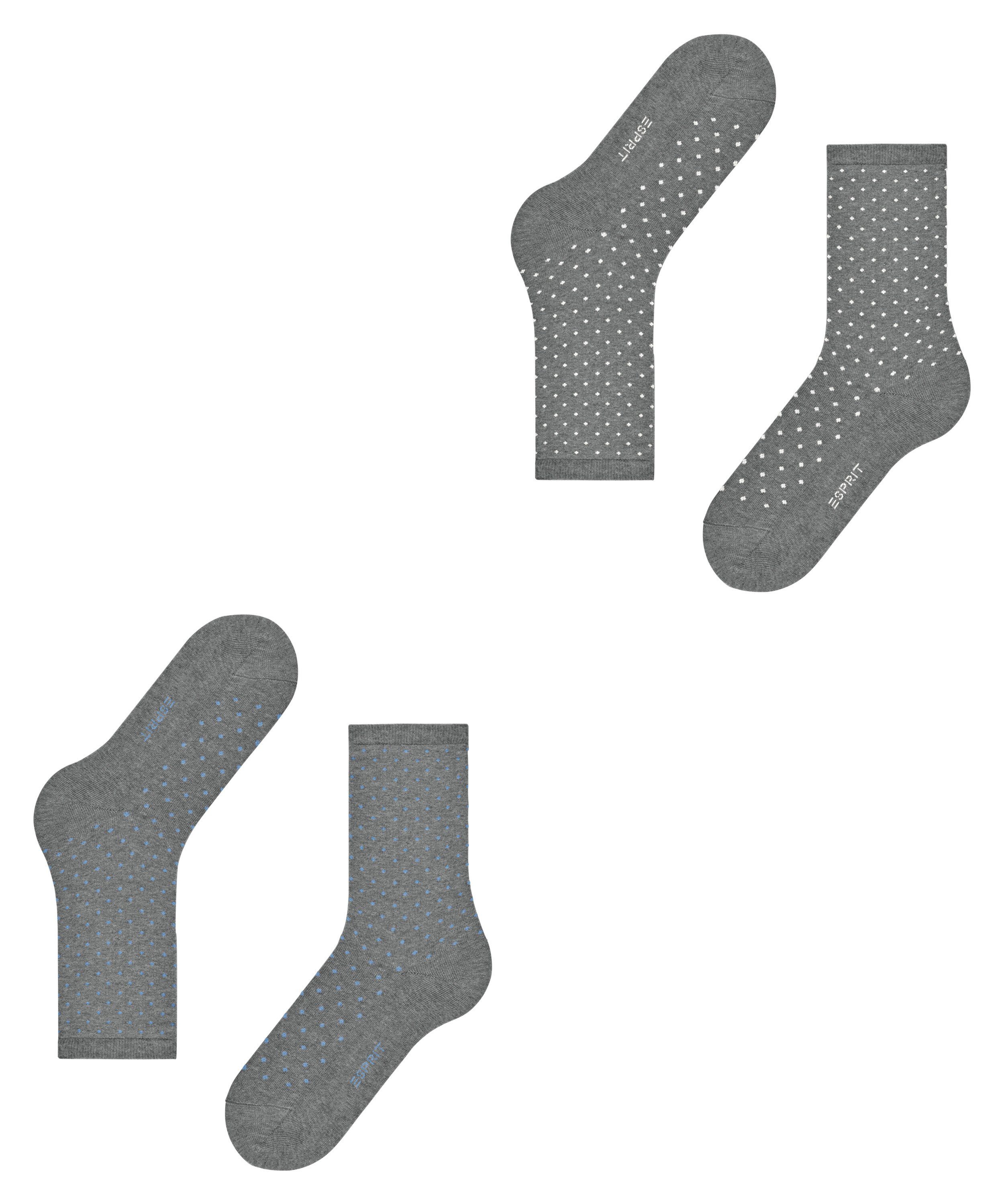 Socken (2-Paar) Fine (3390) Dot greymel. light Esprit 2-Pack