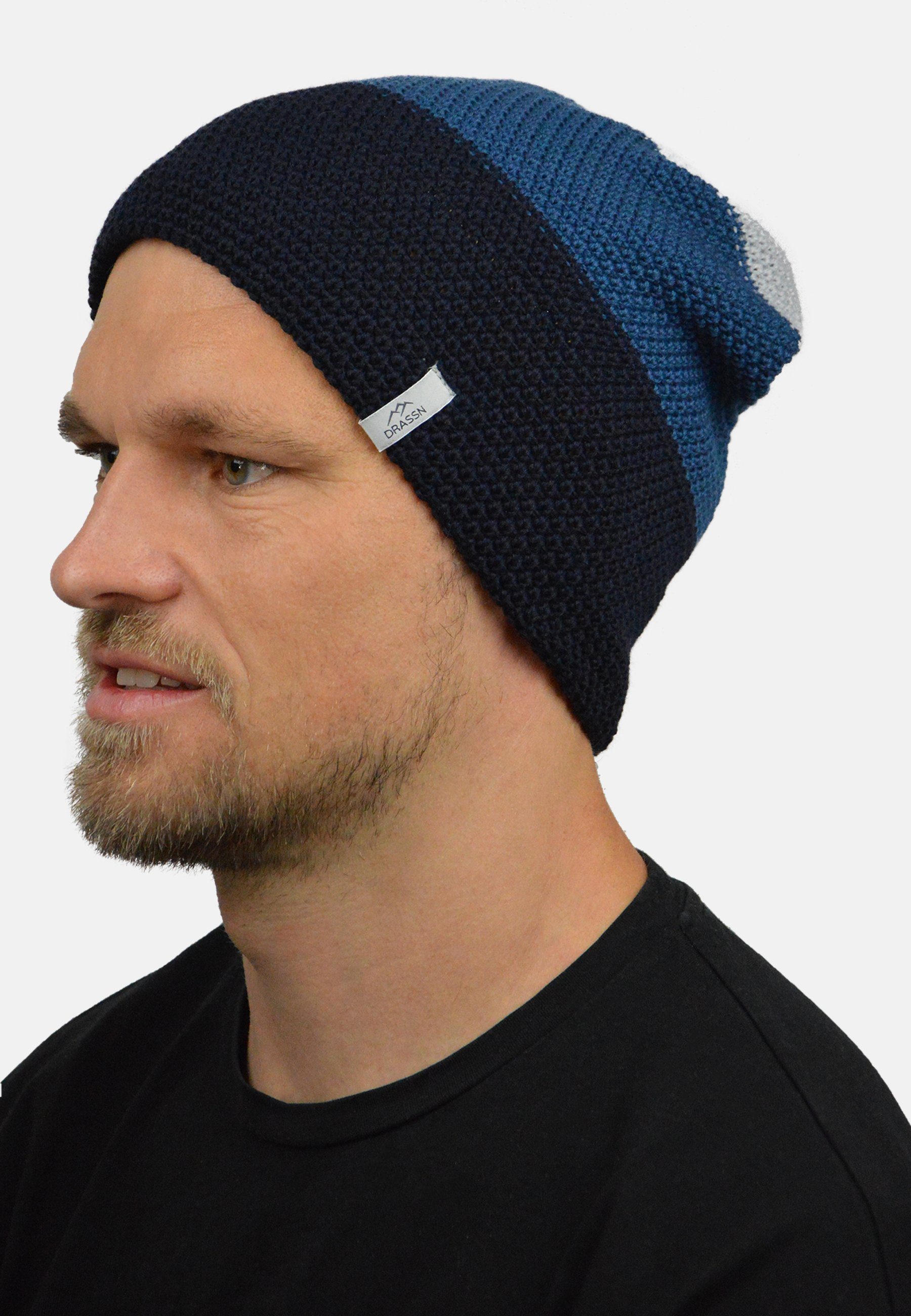 Merino IN Blau - MADE GERMANY Stück) DRASSN Beanie Leuchtenberg - Recycelt (1