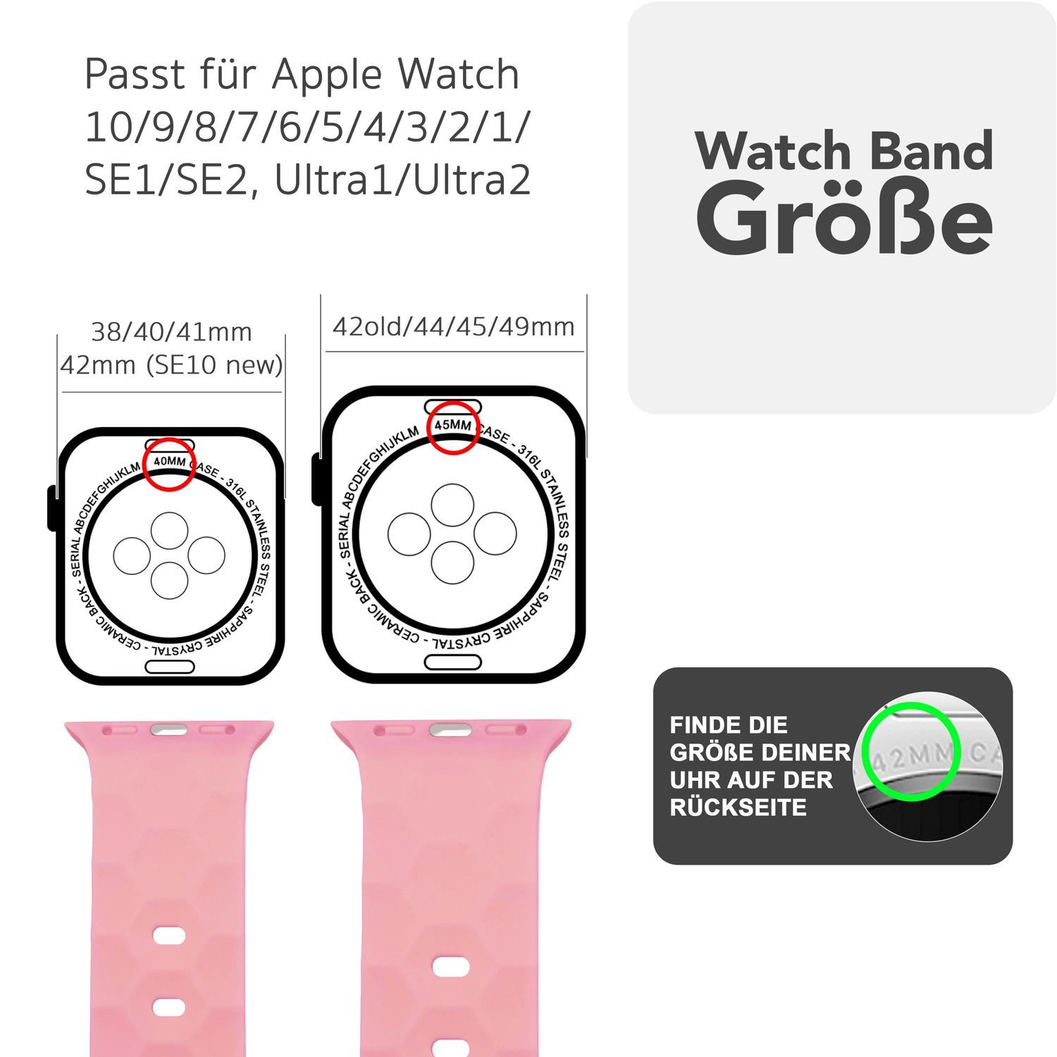 Nalia Smartwatch-Armband Apple Watch 38mm/40/41/42(Serie 10), günstig online kaufen