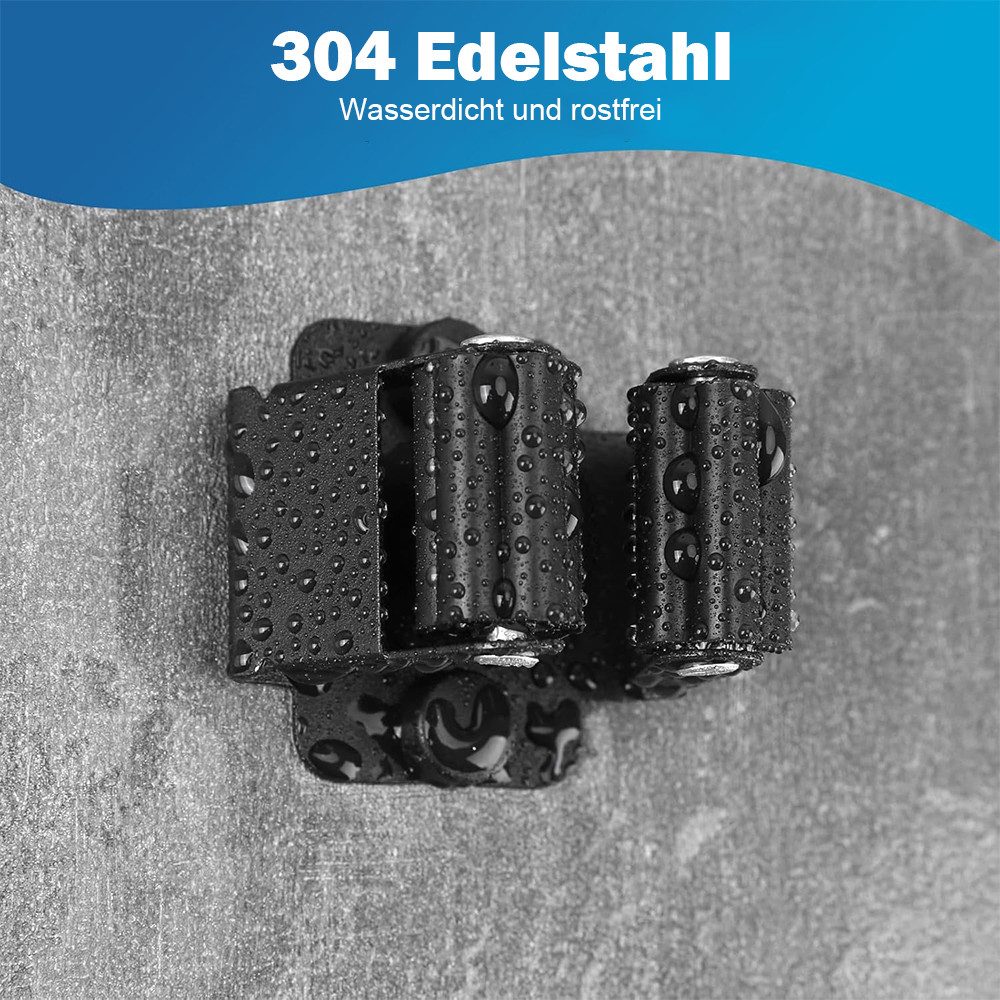 TUWENA Klemmhalter 10 Stück Besenhalterung Wand, Gartengerätehalter, Gerätehalter, 10-tlg., Edelstahl Wandhalterung für Wischmopp, Besen, Schaufel, Werkzeuge