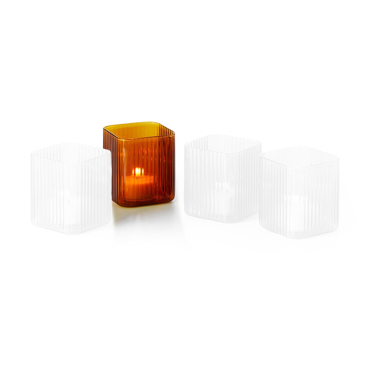 Philippi Design Teelichthalter Philippi Nouveau Teelichthalter Orange, durchgefärbtes Glas