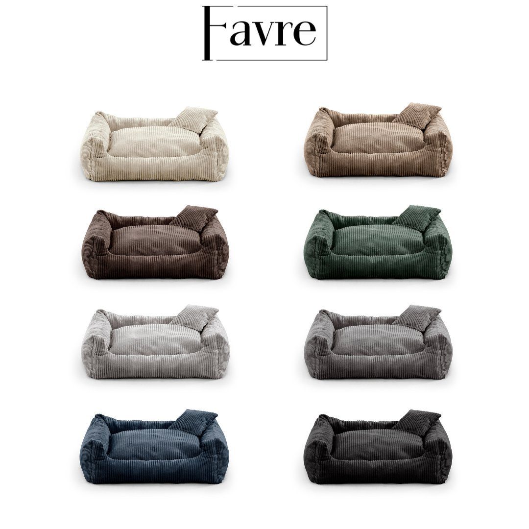 FAVRE Tierbett Soft Stripe Hundebett, Katzenbett, Farb- und Größenwahl, 100&% Polyester