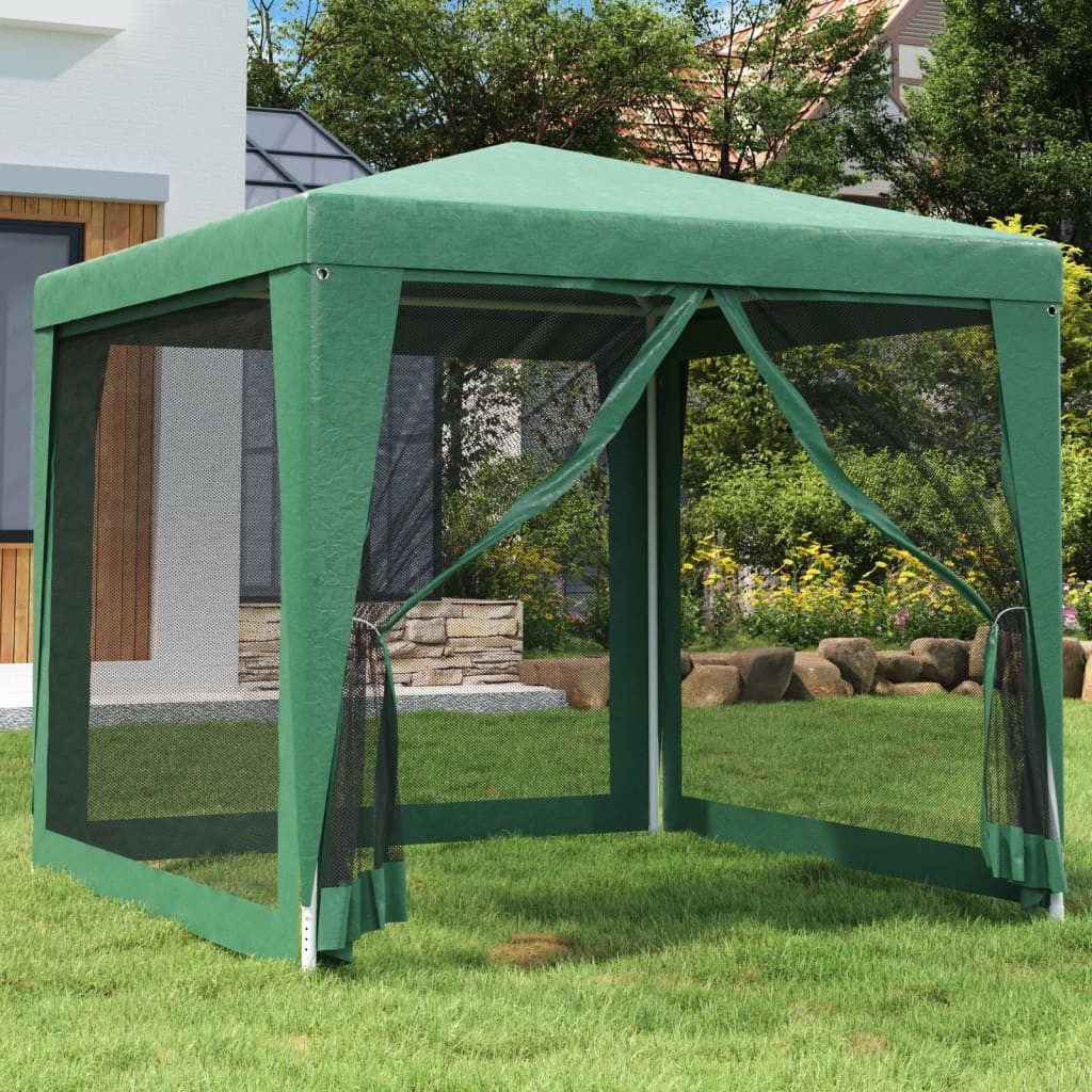 furnicato Partyzelt Grünes 250x250x245 cm mit robustem Eisenrahmen und, UV-beständiger Pavillon mit wasserfestem Dach und Reißverschluss