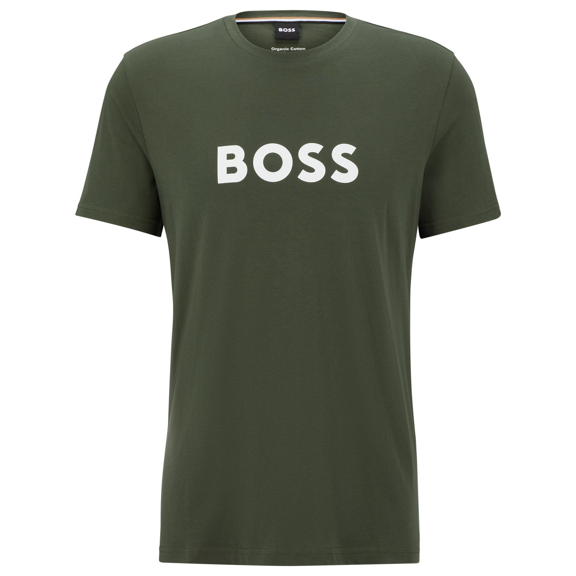 Kaufhaus BOSS T-Shirt Herren T-Shirt - RN, Dunkelgrün Kurzarm T-Shirt Rundhals