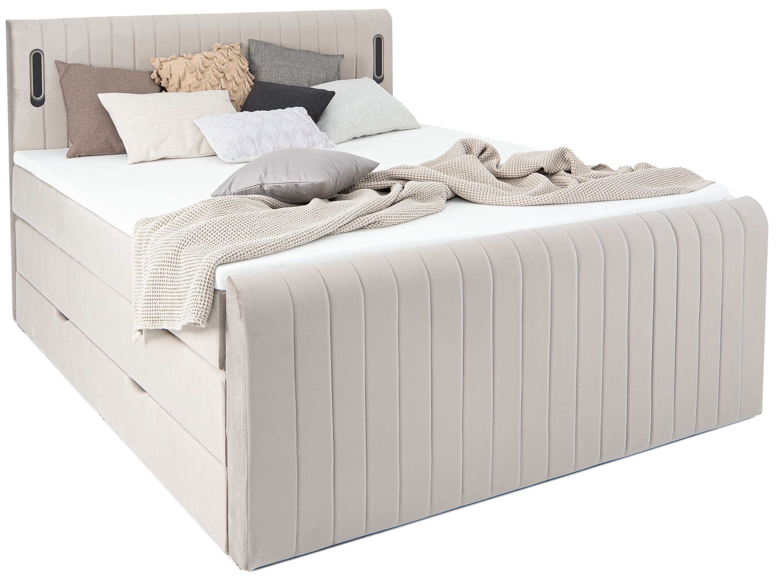 wonello Boxspringbett FLY, mit Bettkasten und LED-Beleuchtung, inklusive Pr günstig online kaufen