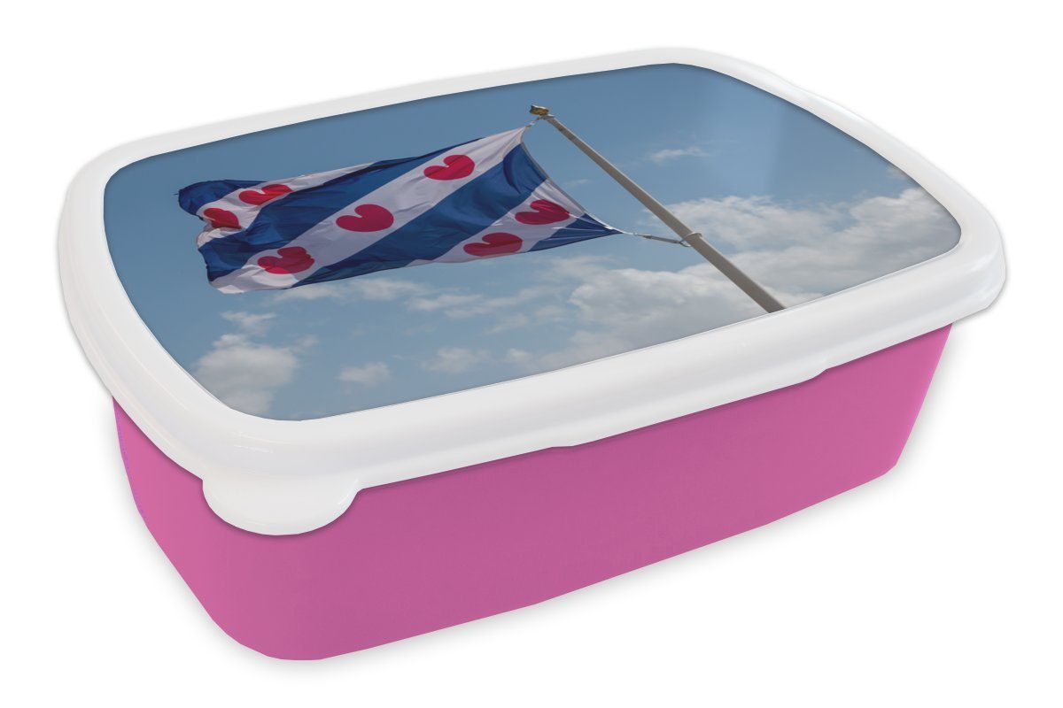 MuchoWow Lunchbox Friesland - Friesische Brotdose Kinder, (2-tlg), für rosa Kunststoff - Himmel, Flagge Mädchen, Erwachsene, Kunststoff, Snackbox, Brotbox