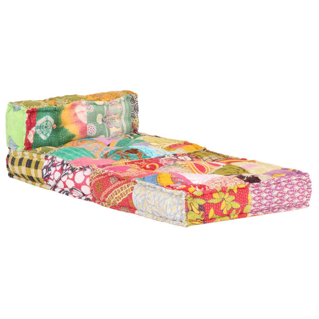 vidaXL Pouf, Modularer Pouf Patchwork Stoff