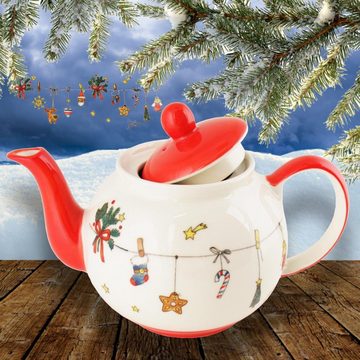 440s Teekanne 440s-Exklusiv Mila Keramik-Teekanne Es Weihnachtet sehr ca. 1,2 Liter, 1,2 l, (Set)