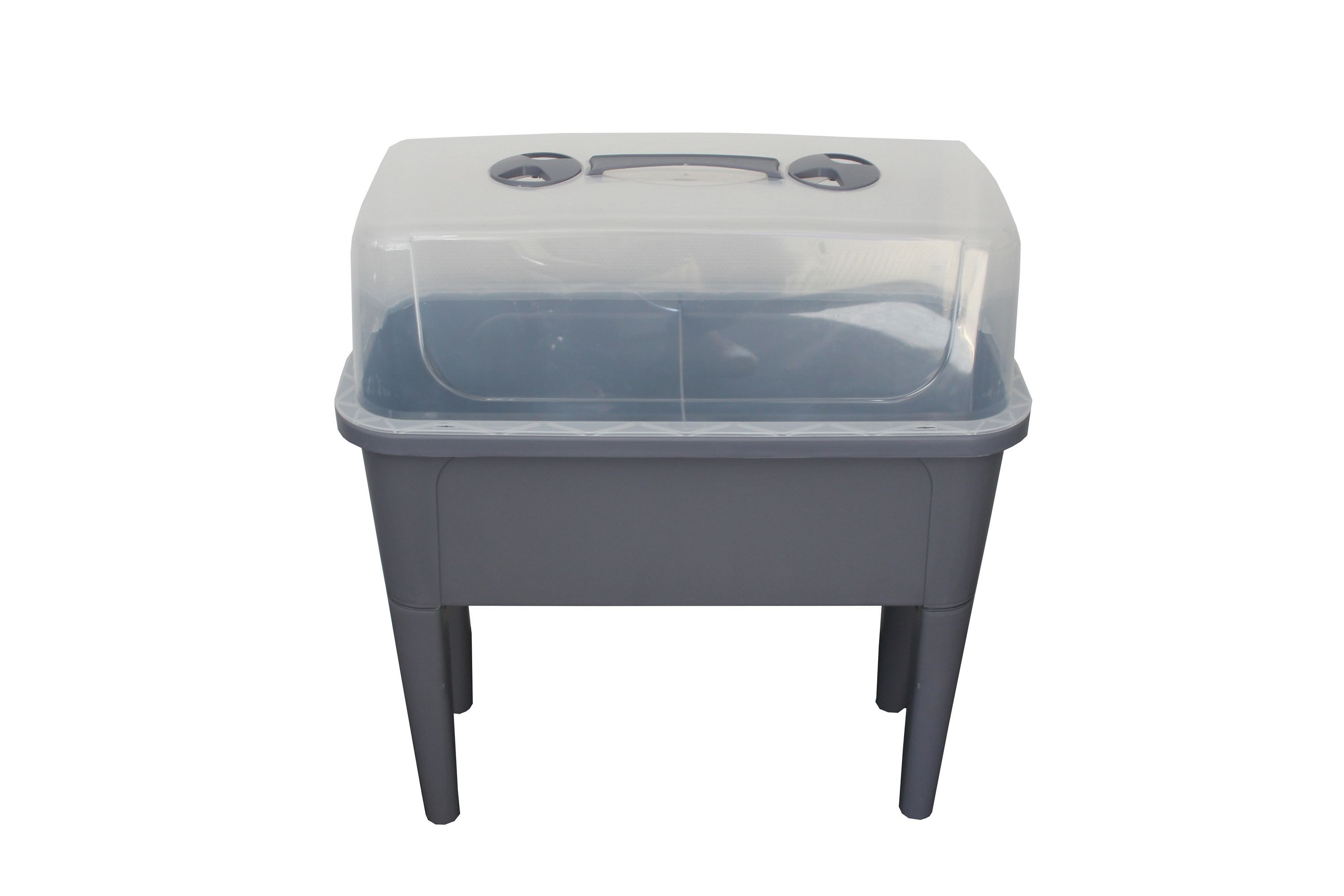 dynamic24 Hochbeet, + Deckel 76cm Gewächshaus Frühbeet Treibhaus Pflanzkasten