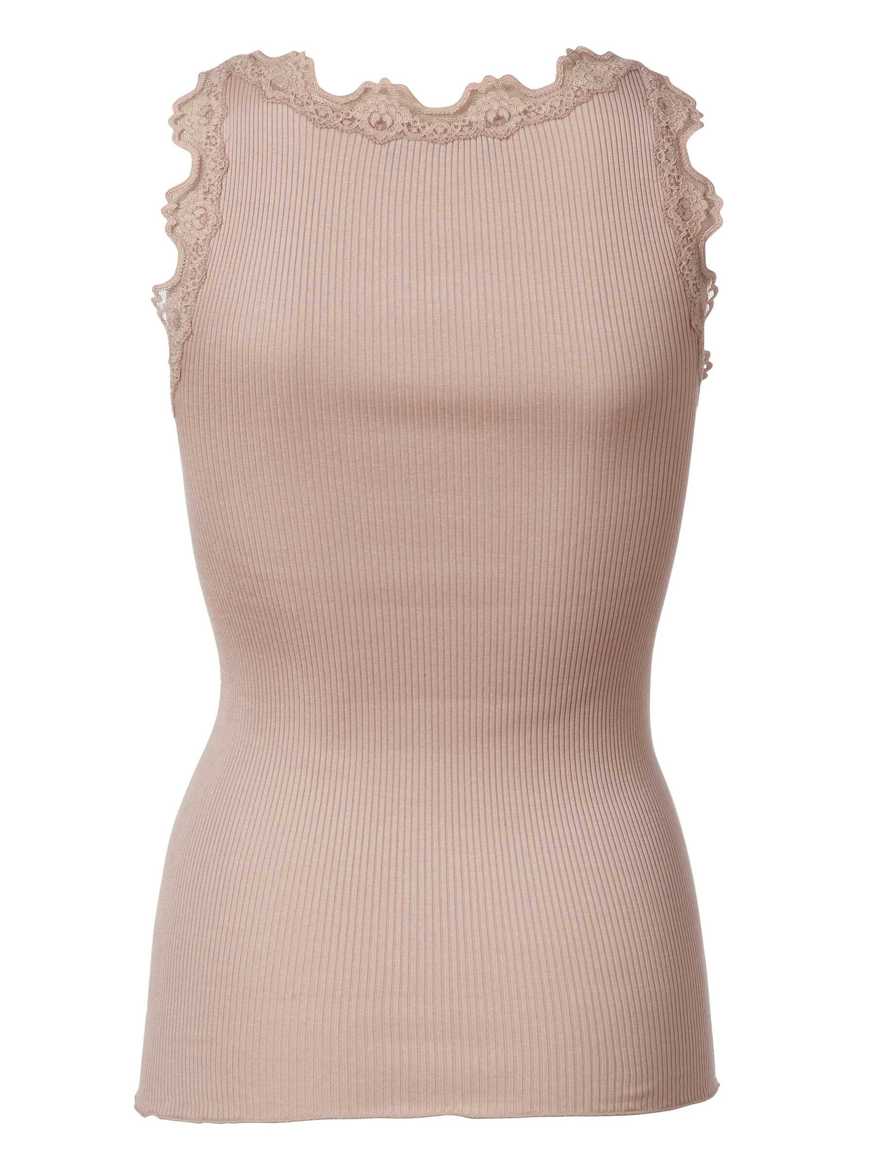 rosemunde Spitzentop Babette Silk Top mit Seide Vintage-Spitzenbesatz, mit Rundhalsausschnitt, hoher Seidenanteil