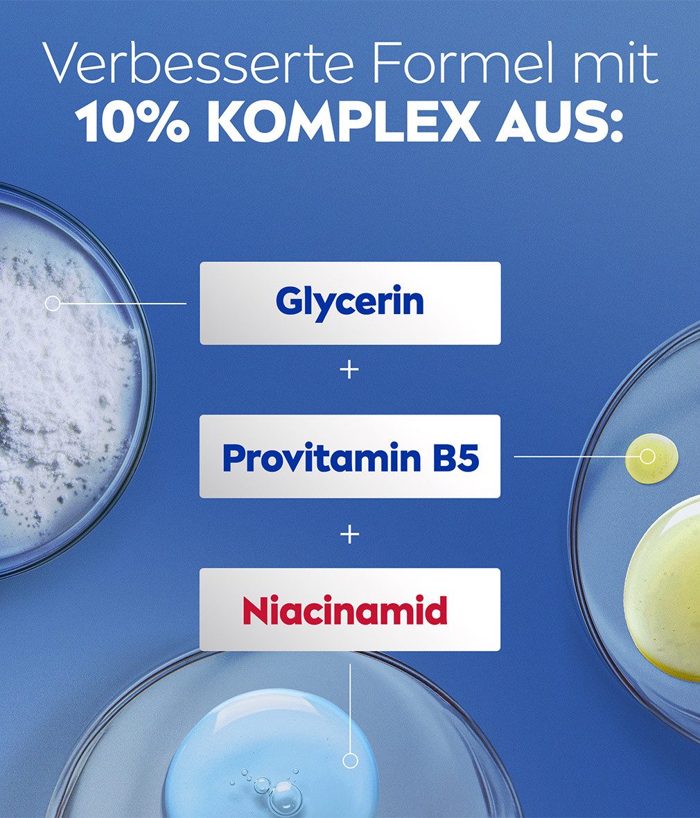 Nivea Körperlotion Body Repair & Care 3 x 400ml, schützt vor dem Austrocknen Packung, 3-tlg., Glycerin