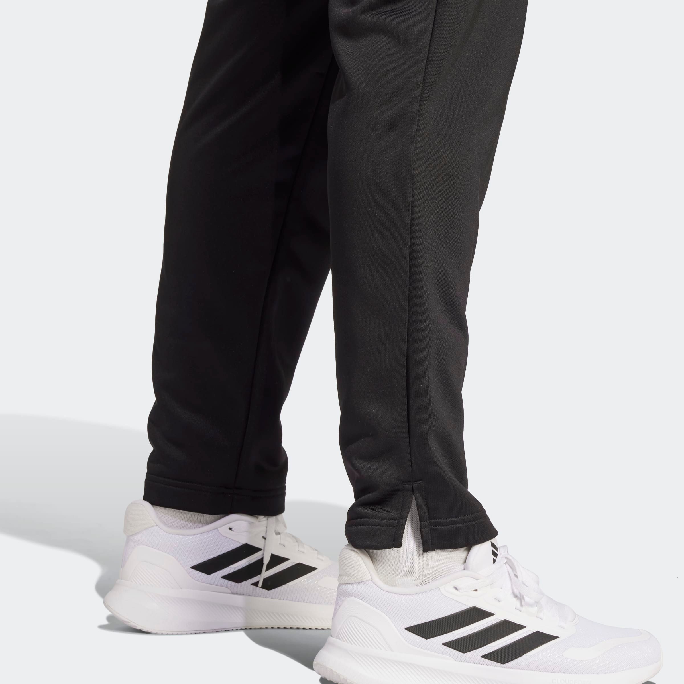 adidas Sportswear Trainingsanzug ESSENTIALS LINEAR (2-tlg), zweiteiliges Set, für Laufen, aus Polyester, mit Rippbündchen