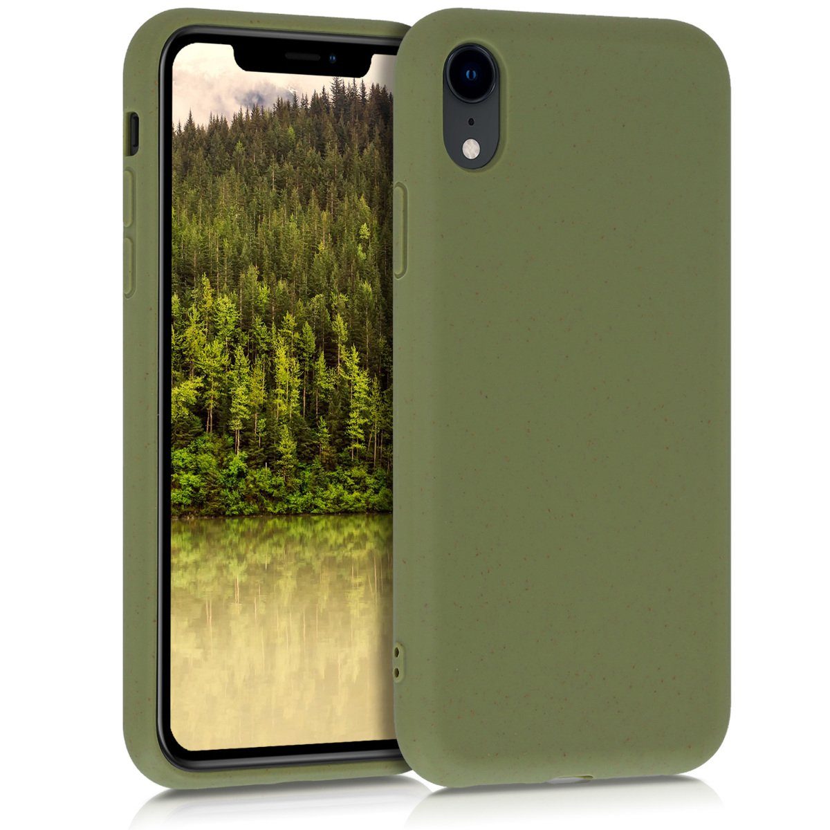 kalibri Handyhülle Hülle für Apple iPhone XR, Эко-товарe Handy Schutzhülle aus Stroh und Silikon