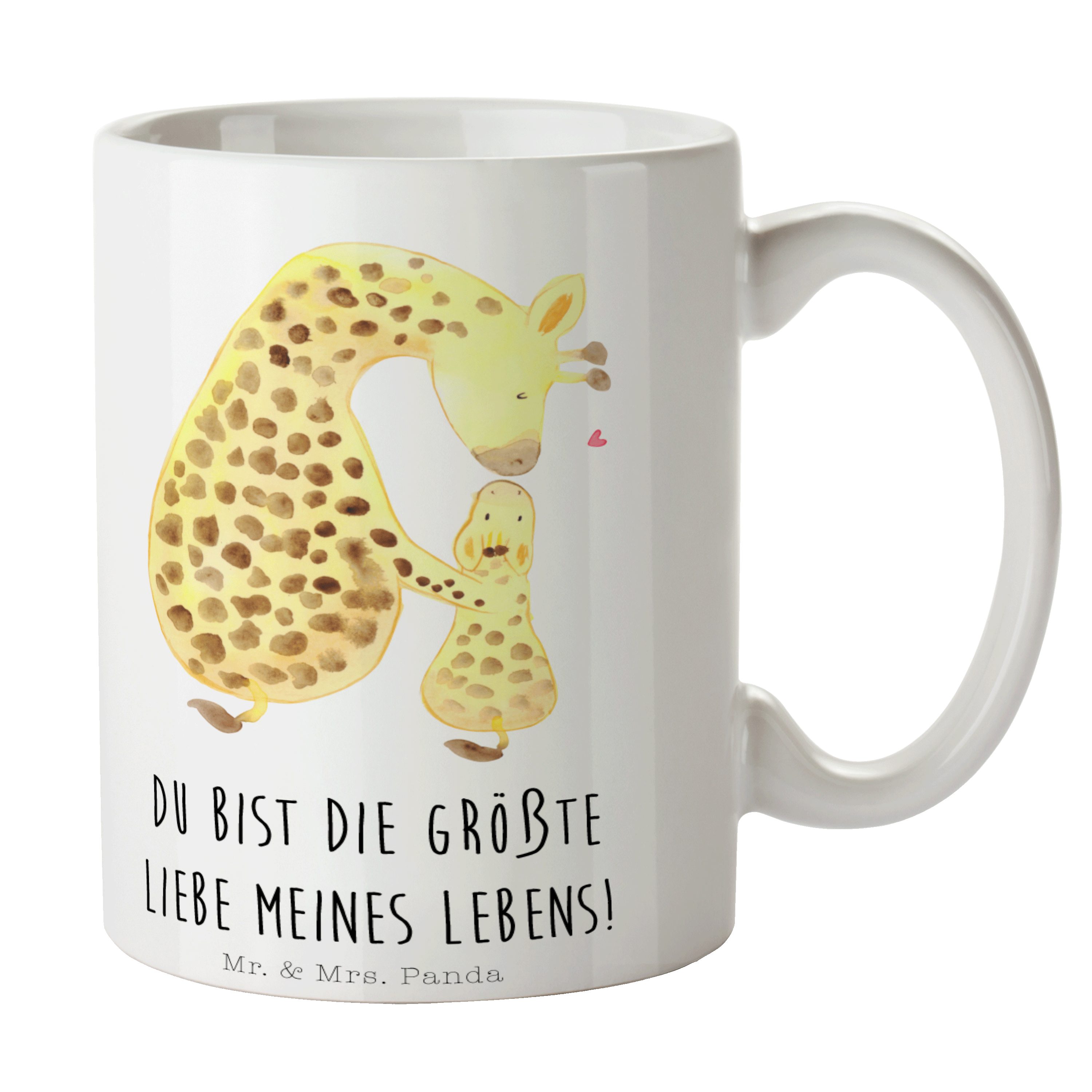Mr. & Mrs. Panda Tasse Giraffe mit Kind - Weiß - Geschenk, Lieblingsmensch, Tasse Motive, Af, Keramik