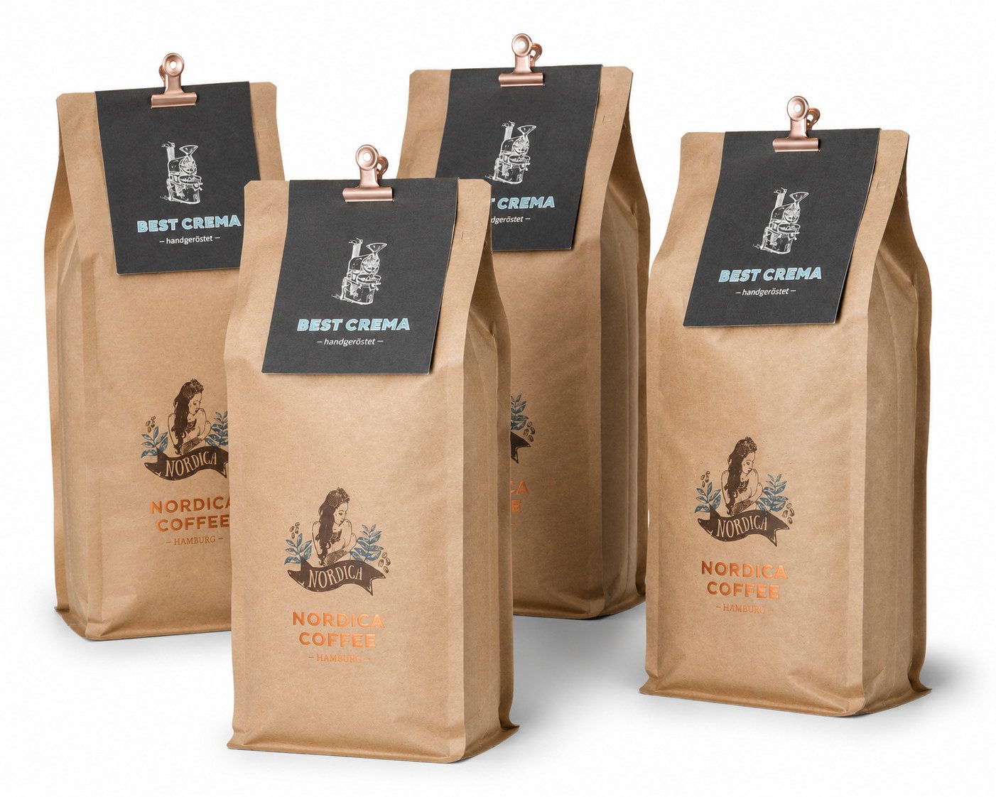 Nordica Coffee Kaffee Best Crema, 1000 g, Perfekt für Kaffeevollautomaten, Handröstverfahren, Trommelröstung
