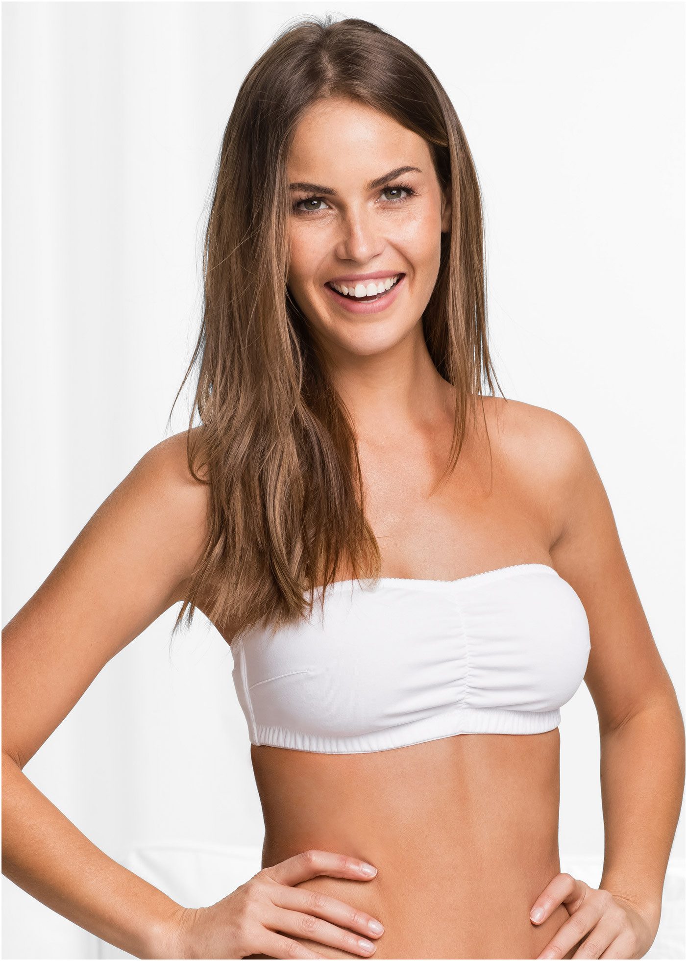 bonprix Bandeau-BH (Packung, 2-tlg) trägerlos, mit verspielter Raffung
