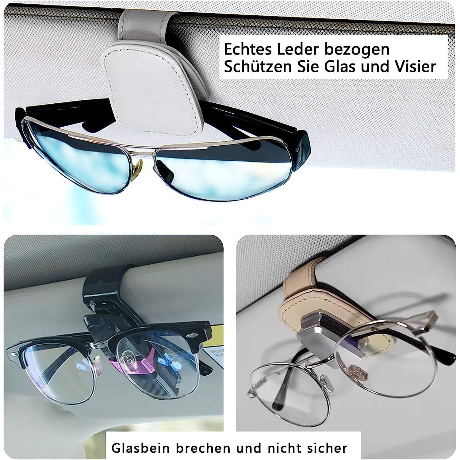 auto Mokkabraun für MAGICSHE brillenhalter Brillenetui sonnenblende, Einzelpackung