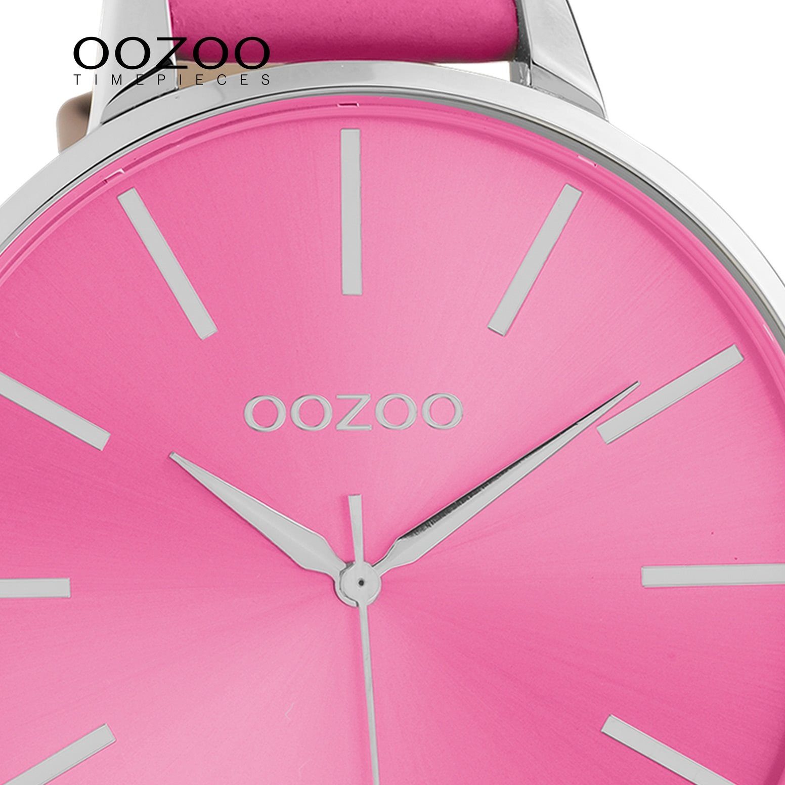 OOZOO Quarzuhr Oozoo Damen Armbanduhr Timepieces, (Analoguhr), Damenuhr rund, extra groß (ca. 48mm) Lederarmband, Fashion-Style