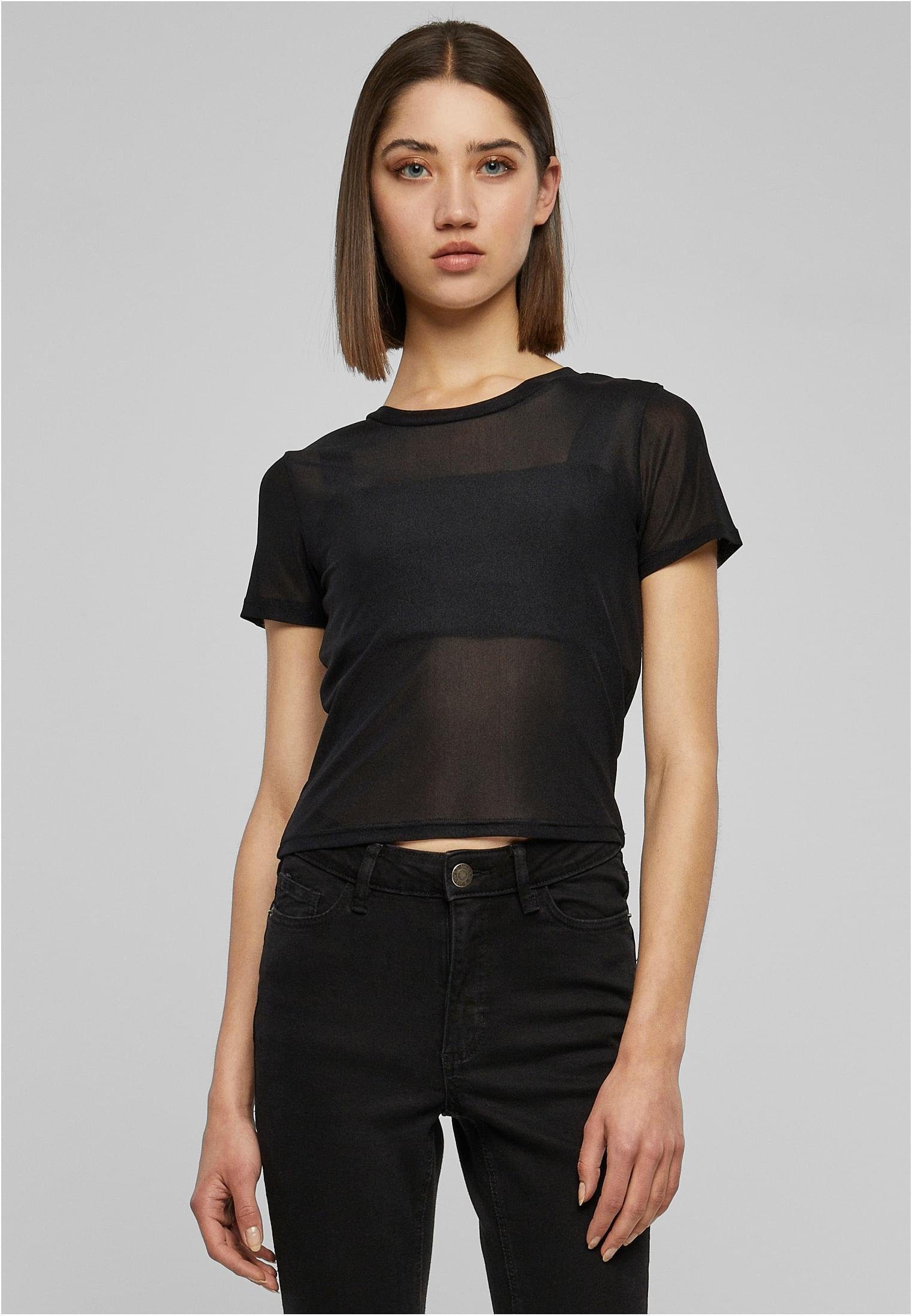 URBAN CLASSICS Rundhalsshirt Ladies Short Mesh Tee Damen T-Shirt günstig online kaufen