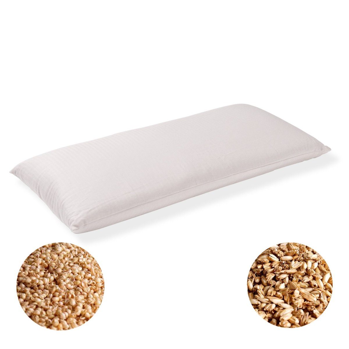 speltex Dinkelkörnerkissen mit waschbarer + staubfreier Füllung, Füllung: Hirse (Bio) / Dinkelspelzen (Bio), Bezug: Baumwolle (Bio), Seitenschläfer, Rückenschläfer, Füllung variabel